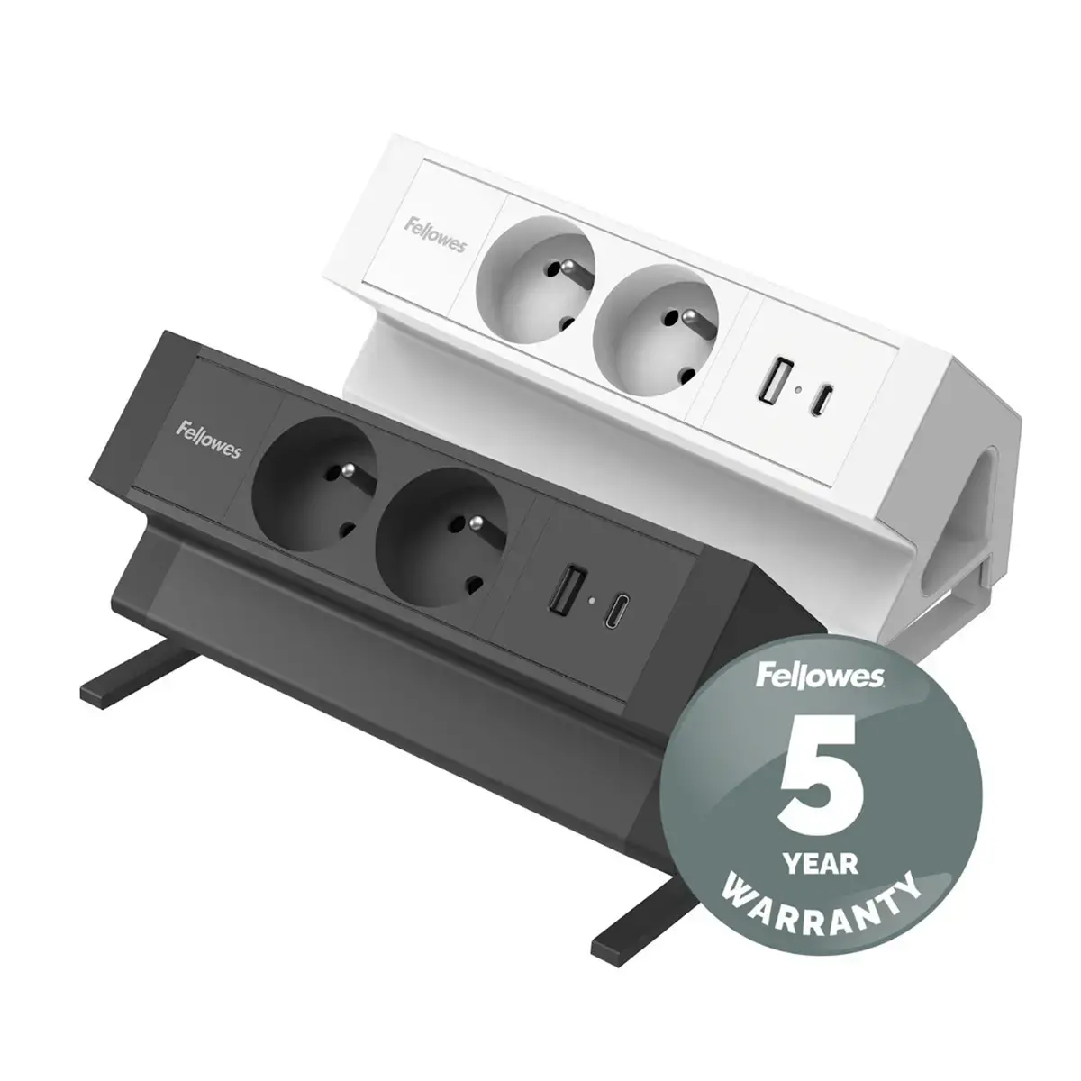 Unité d'Électrification - Power Desk 2 - USB-A USB-C - Noir - FELLOWES