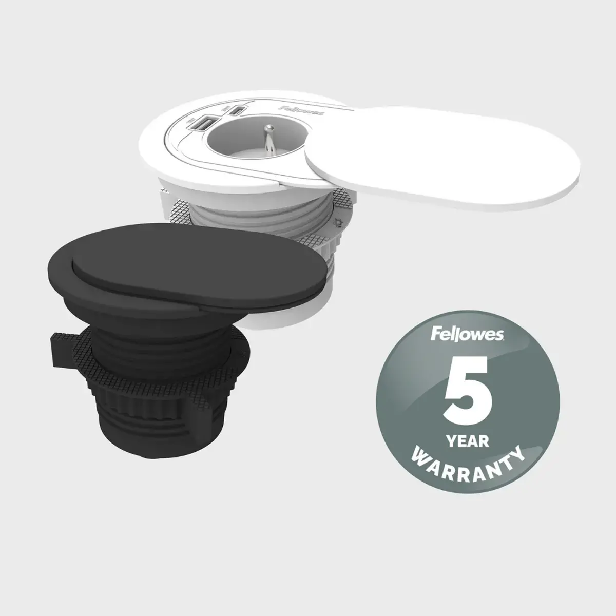 Prise Encastrable - Power Spot - USB-A & USB-C - Blanc - FELLOWES