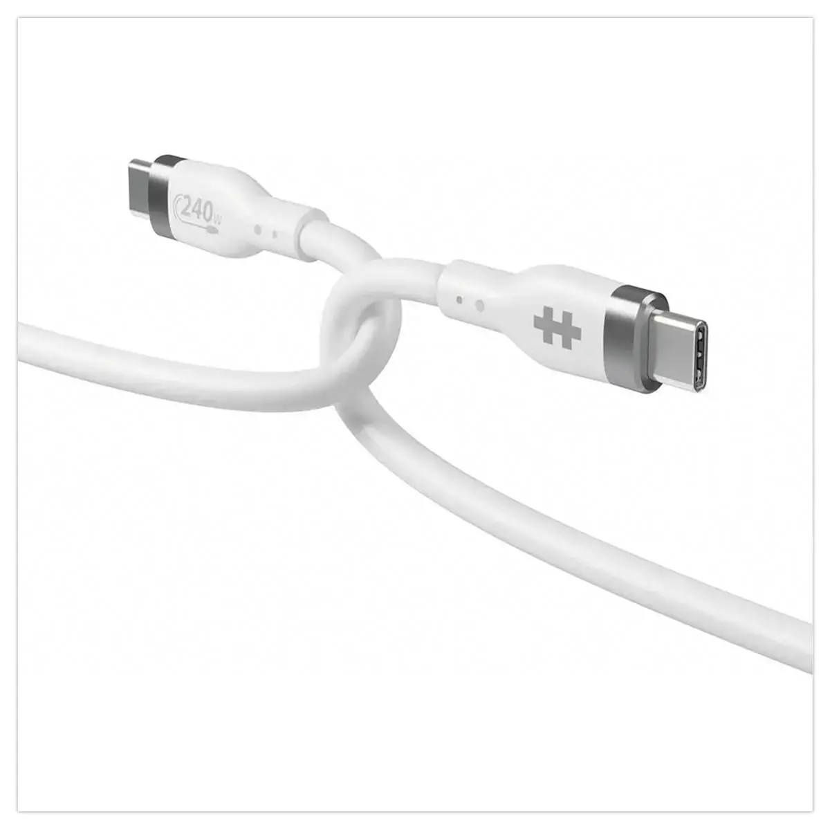 Câble Charge Rapide USB-C 240W 2m - Blanc - HYPERTEC