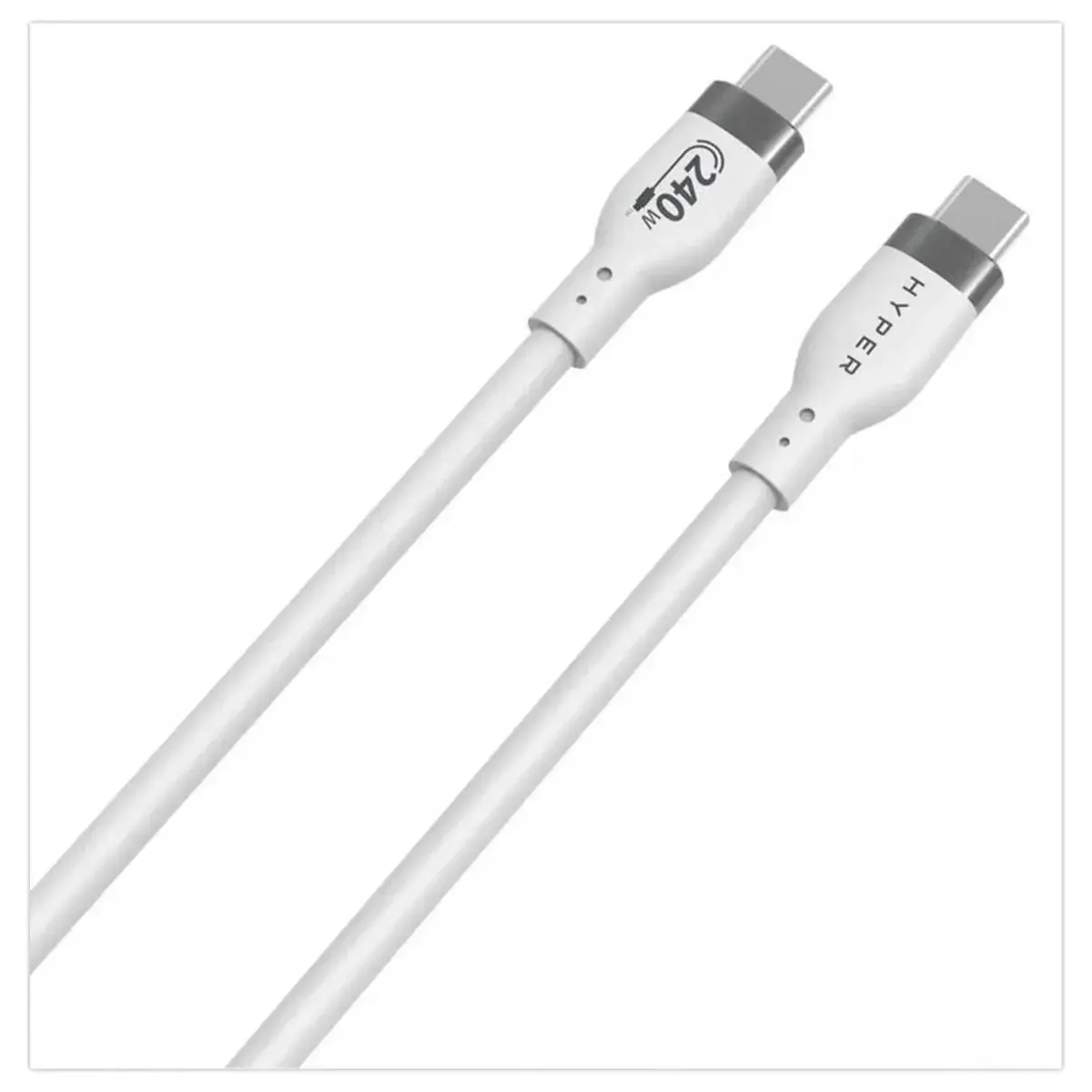 Câble Charge Rapide USB-C 240W 2m - Blanc - HYPERTEC