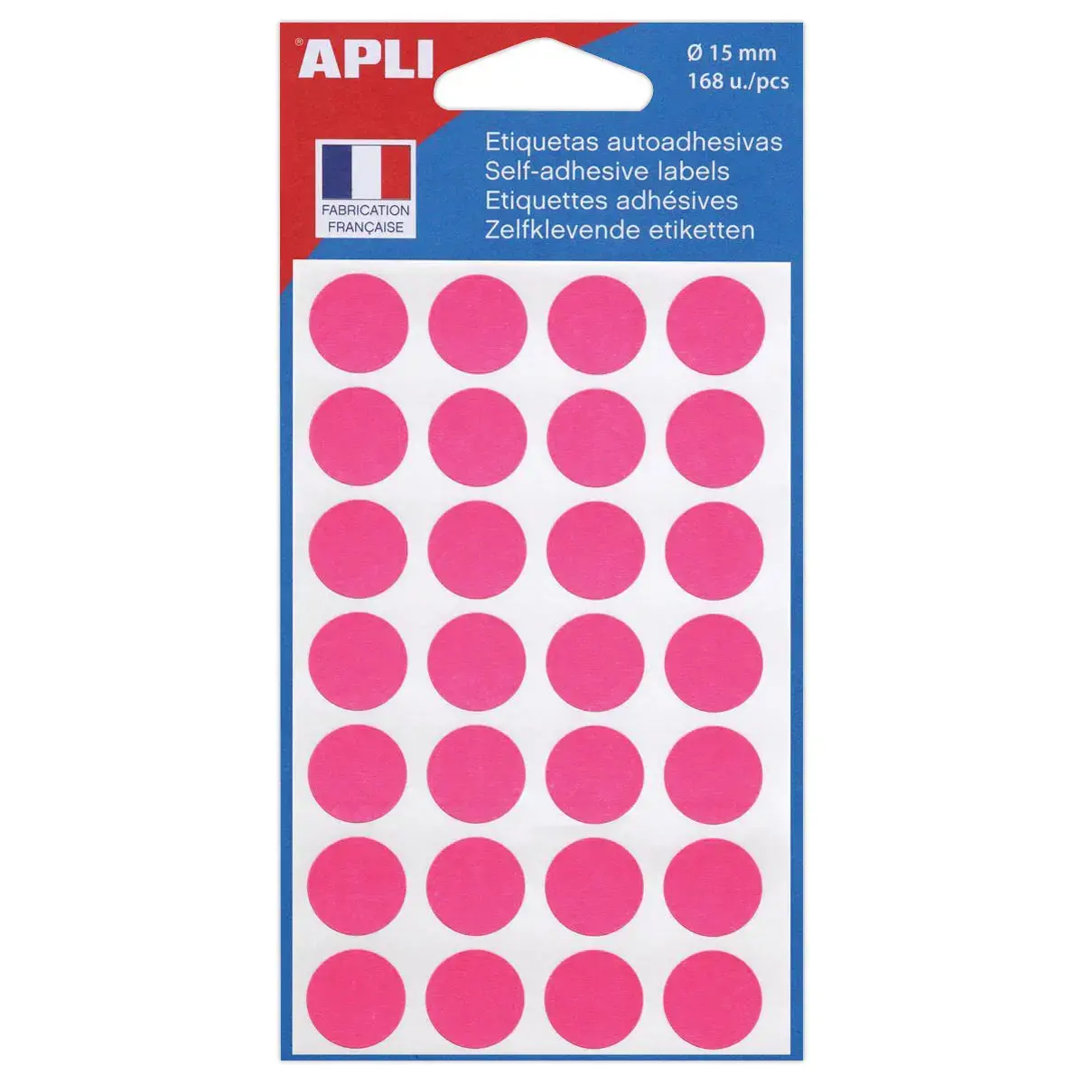 pastilles gommettes de signalisation rondes, &Oslash;15 mm - rose 