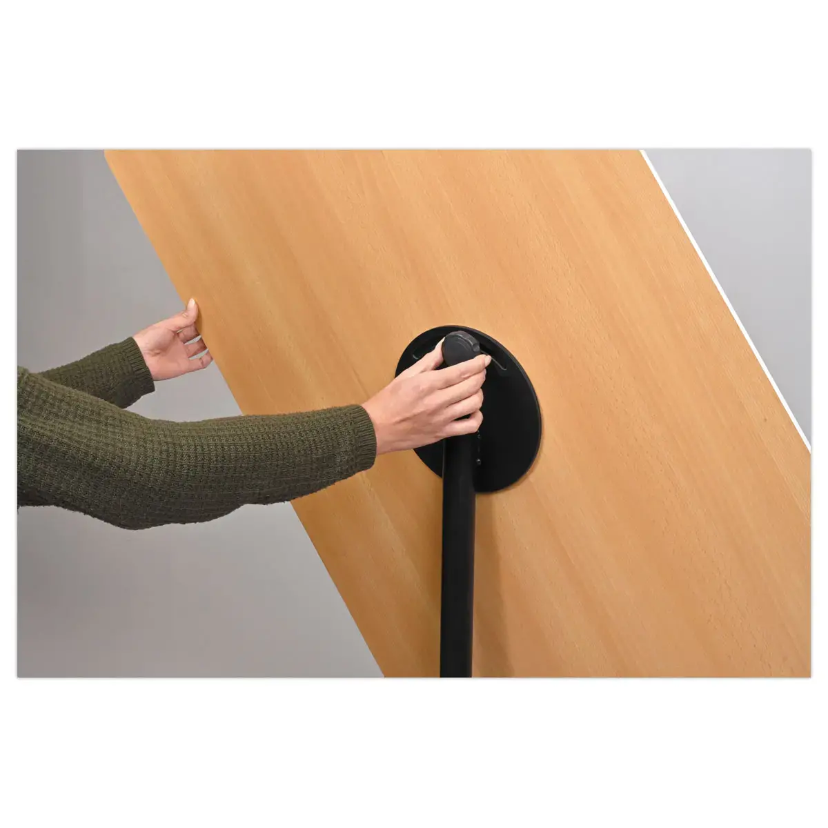 Tableau Pivotant 90° à Roulettes en Acier Céramique & Bois Naturel - LEGAMASTER