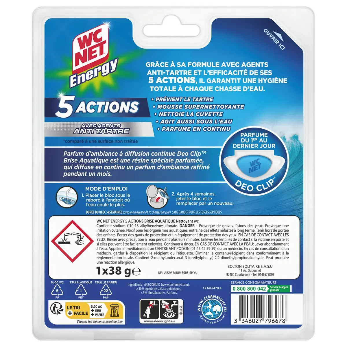 Bloc WC Anti Tartre- 5 Actions - WC NET
