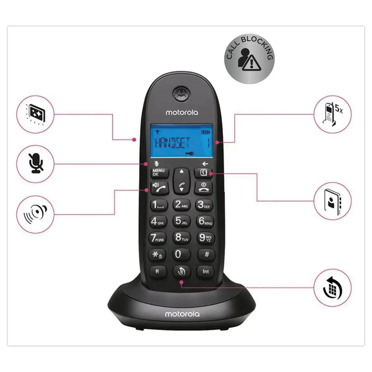 Telephone sans fil fixe dect motorola 