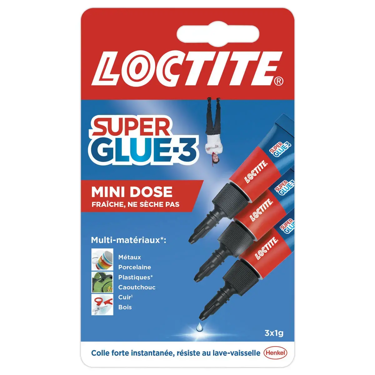 3 Tubes de colle glue extra-forte - Loctite