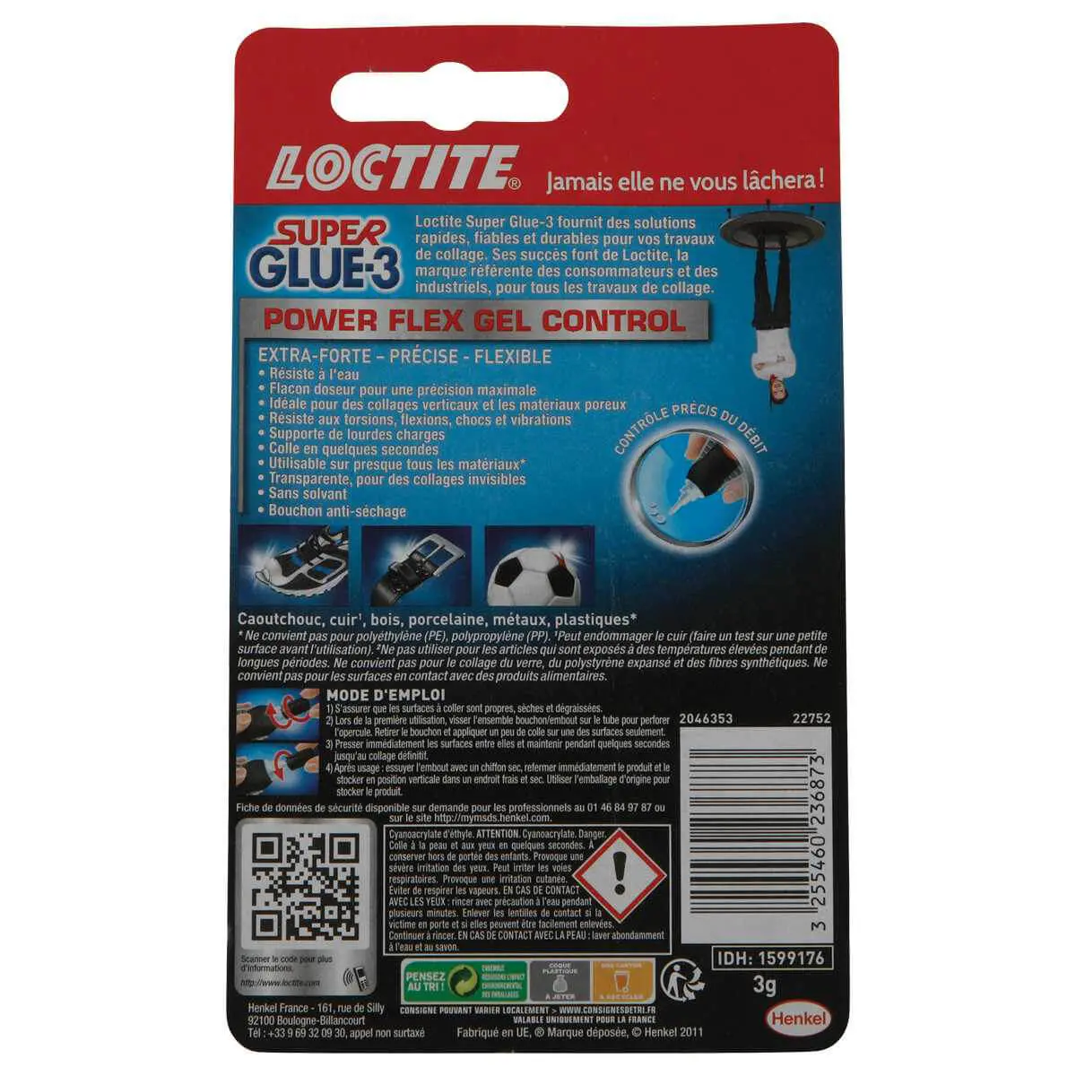 Colle super glue extra-forte 3g - Loctite 