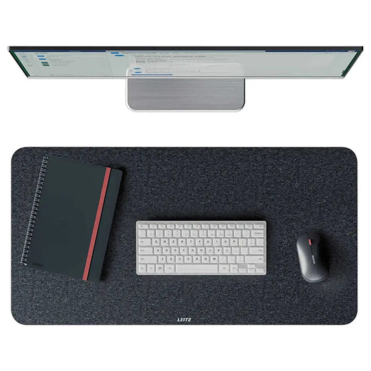 Grand sous-main tapis de bureau - gris