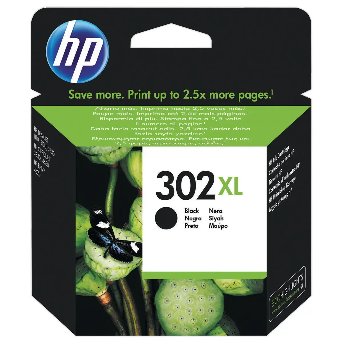 HP 302XL cartouche d'encre noire F6U68AE - HP