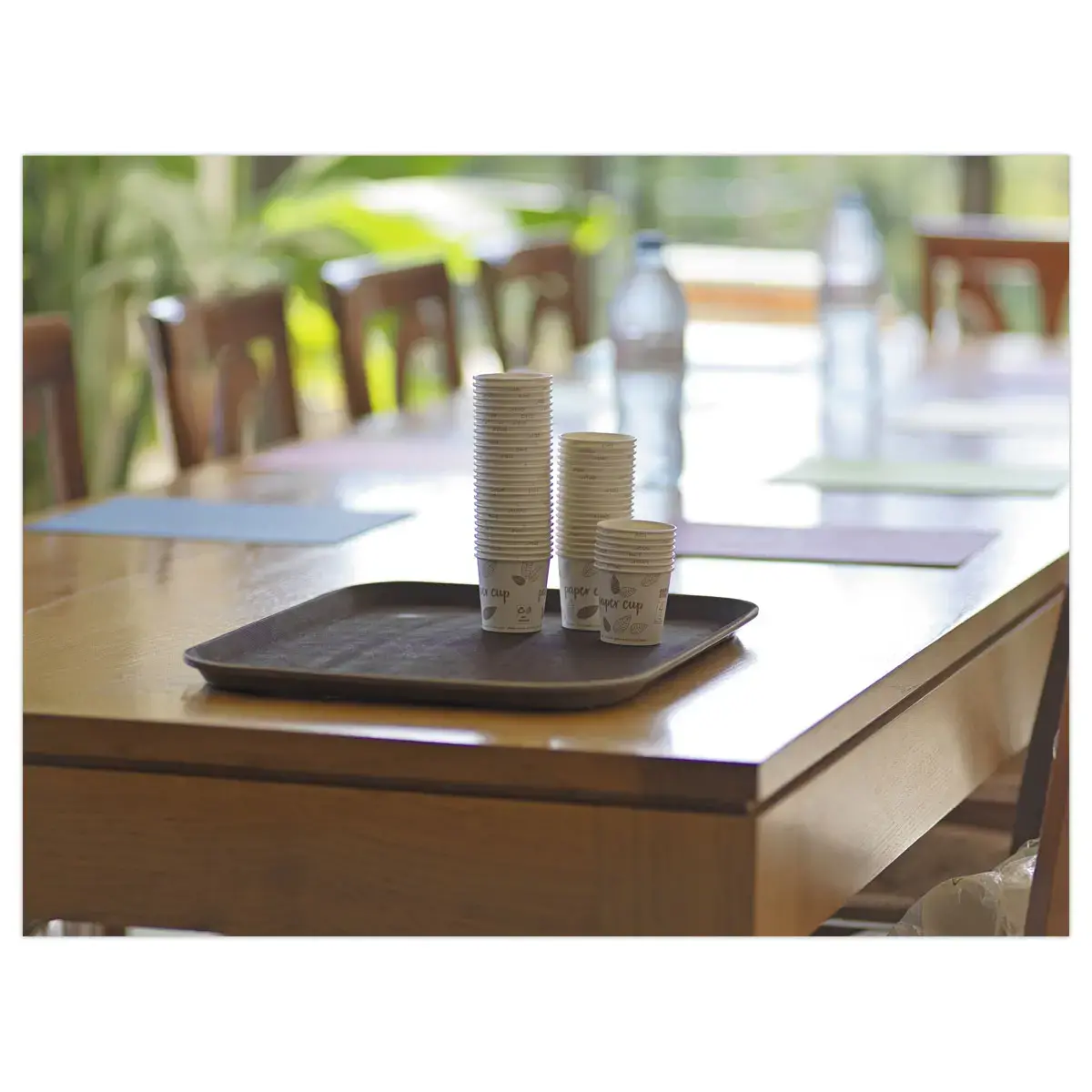 Plateau de service rectangulaire - 45 x 35 cm - Marron 