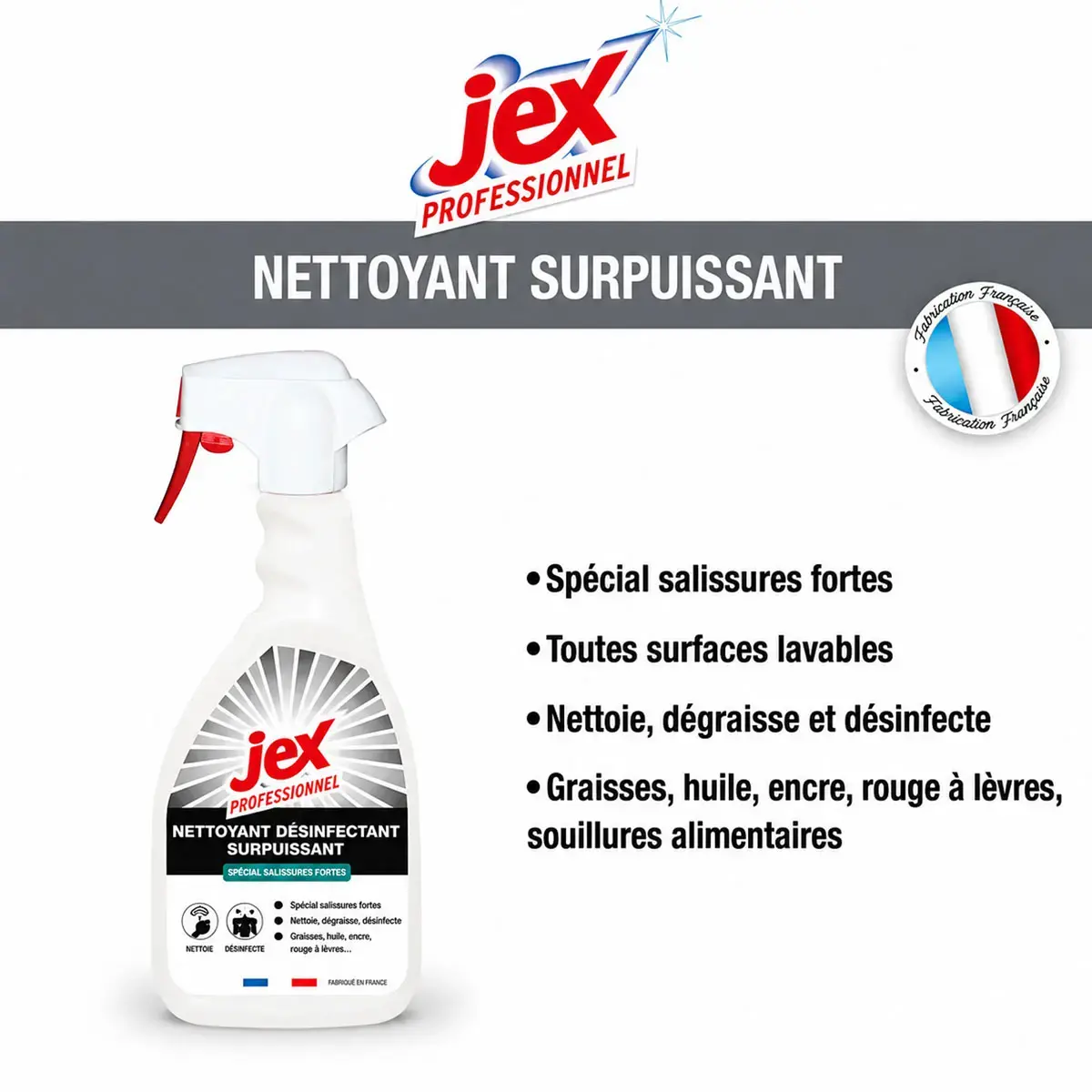 Spray nettoyant surpuissant - 500 ml - Jex Pro