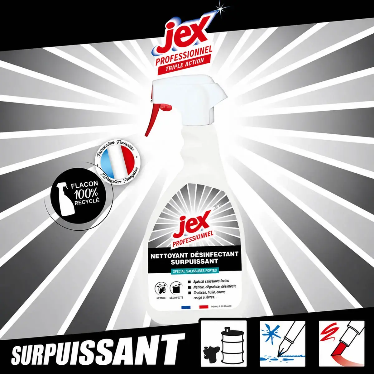 Spray nettoyant surpuissant - 500 ml - Jex Pro