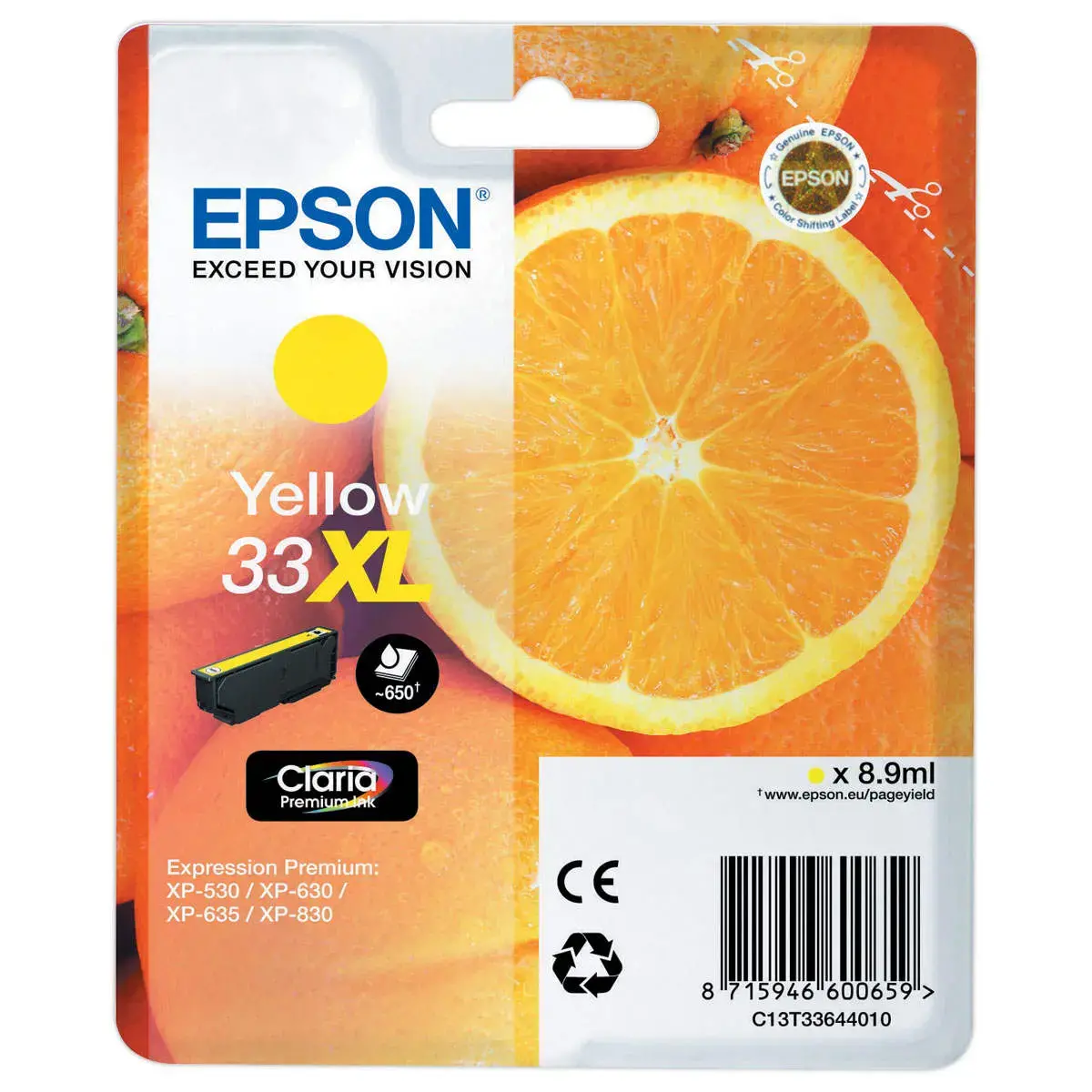 Cartouche EPSON C13T33644010 jaune 