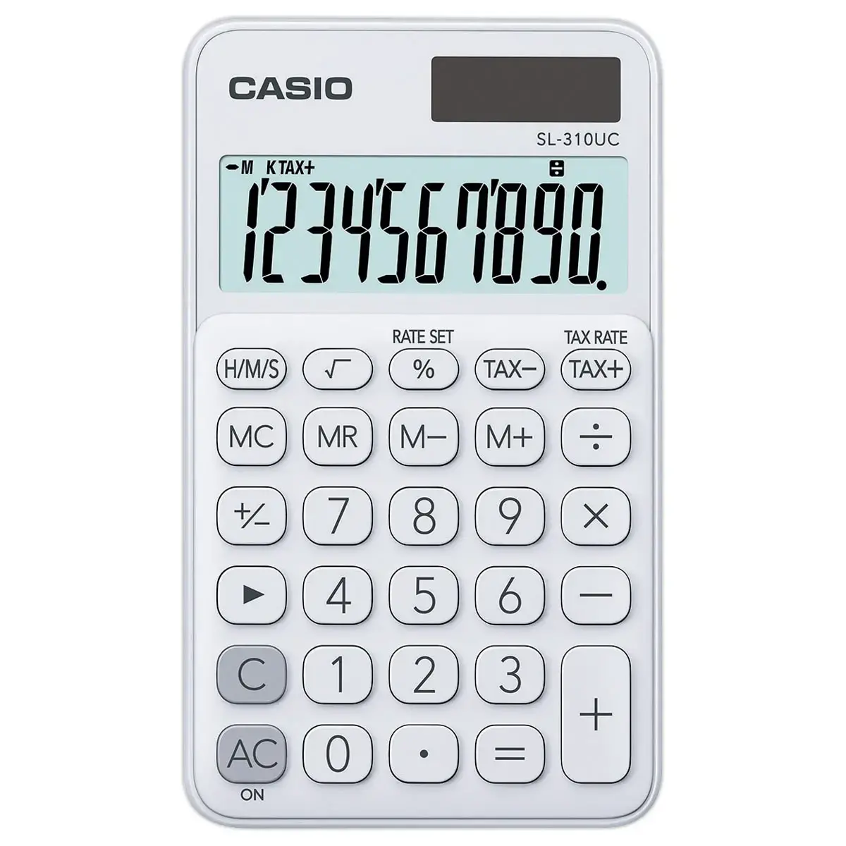 Calculatrice de poche SL-210UC – 10 chiffres – Blanc – CASIO
