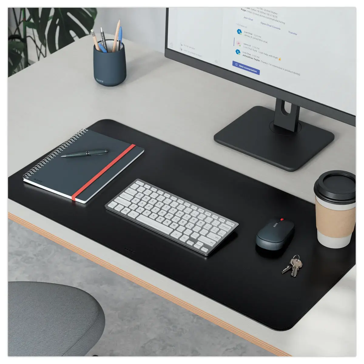 Tapis de Bureau 80x40cm - Multifonctions & Antid&eacute;rapant - Noir - LEITZ 