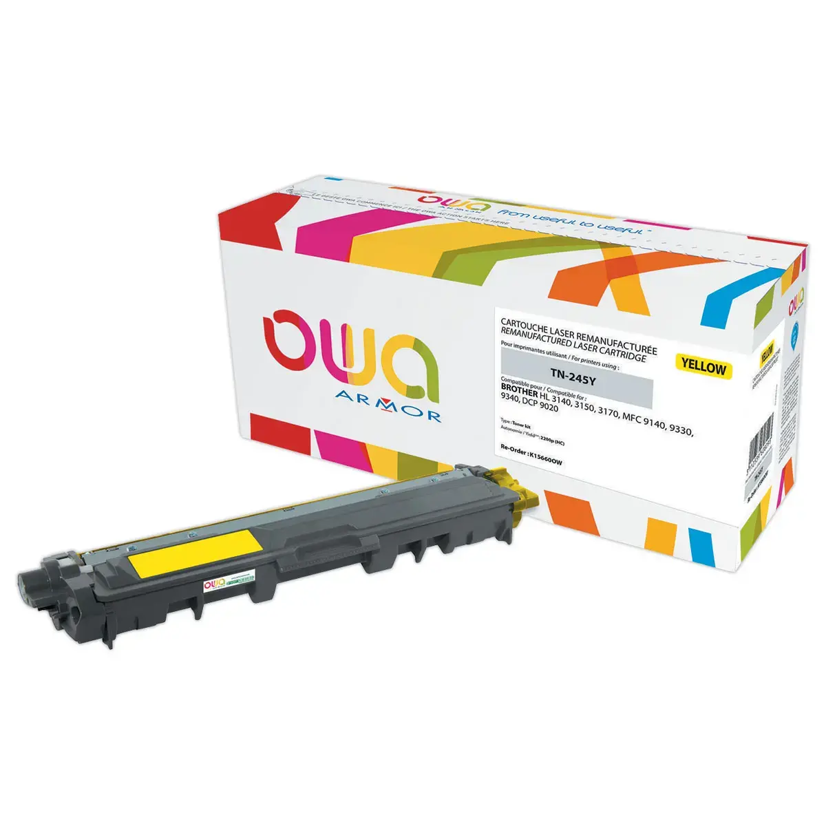 Toner éq. BROTHER TN-245Y, BROTHER TN-246Y - Haute capacité - Jaune - OWA