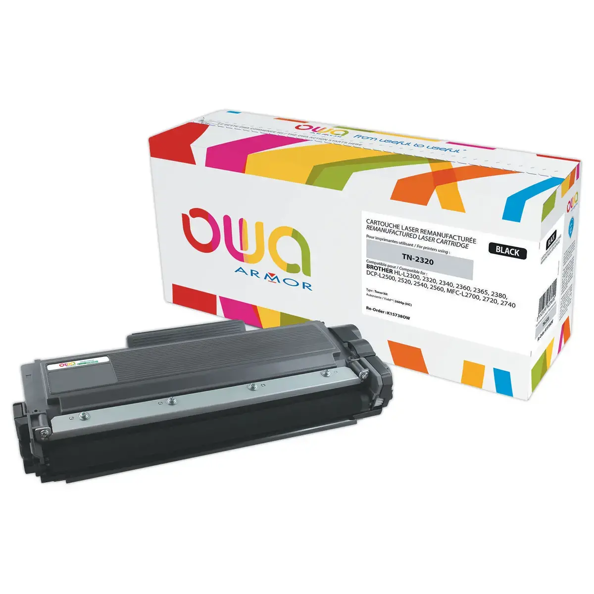 Toner &eacute;q. BROTHER TN-2320 - Haute capacit&eacute; - Noir - OWA 