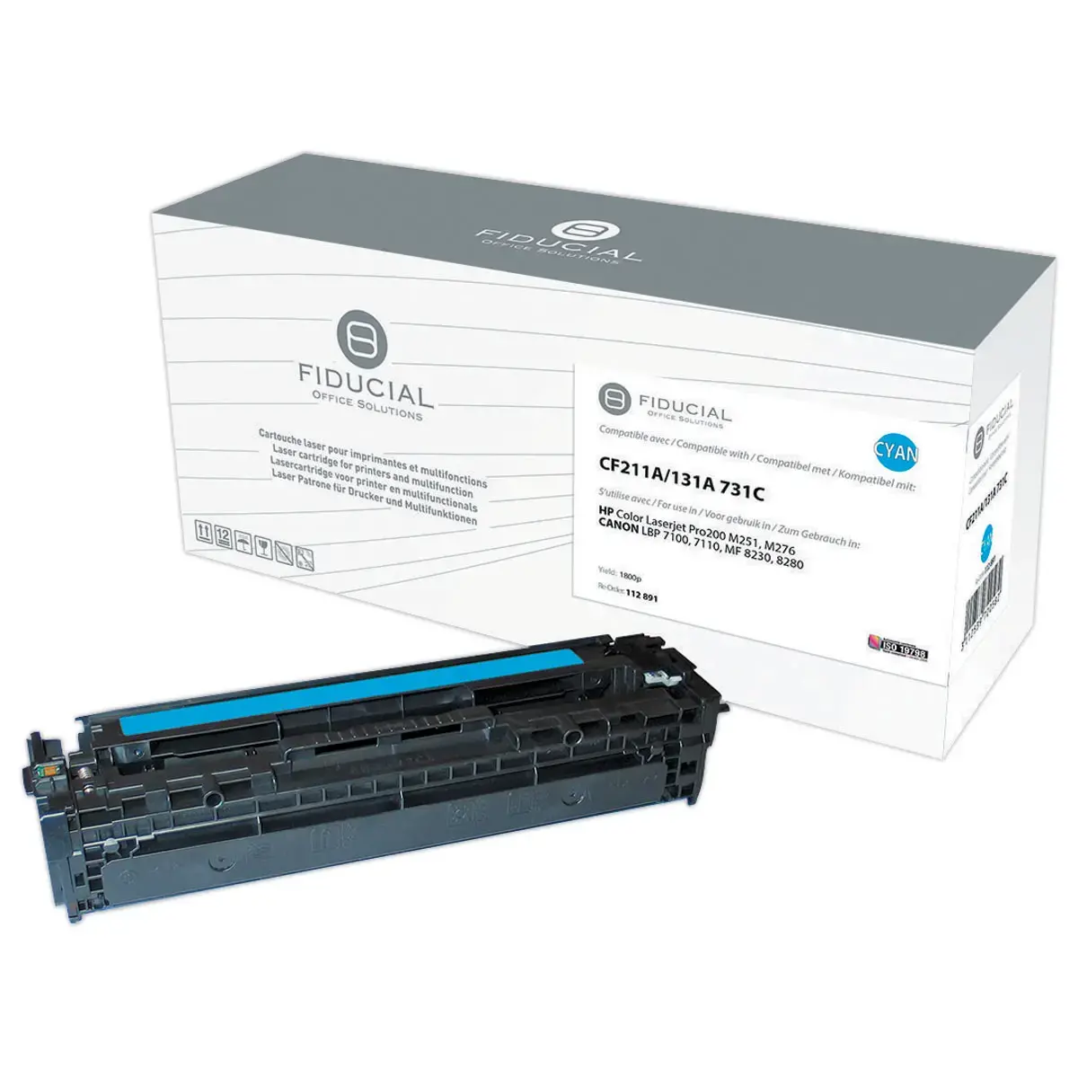 Toner remanufacturé éq. CANON 731C, HP CF211A - Cyan
