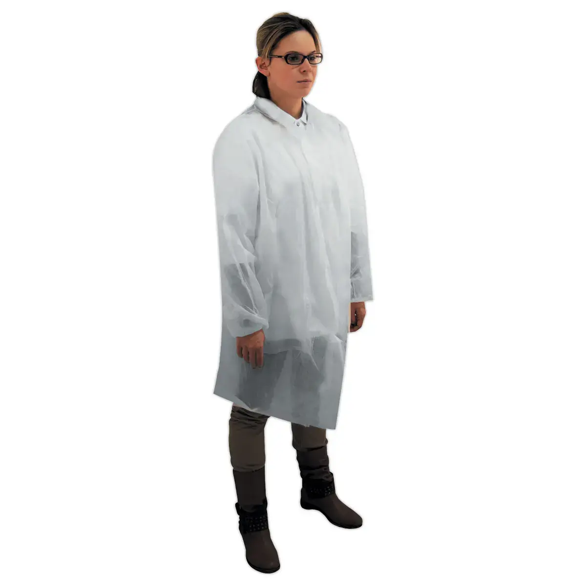 Blouse blanche m&eacute;dicale - Usage unique - Deux poches 
