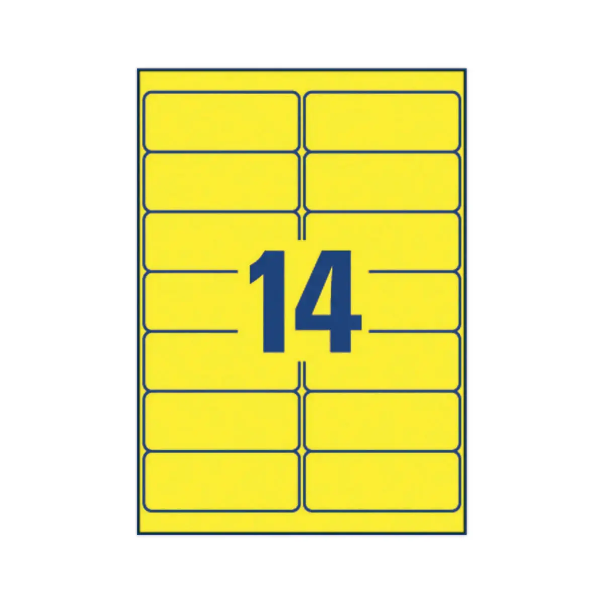 25 Planches d'étiquettes fluorescentes 99,1x38,1 jaune