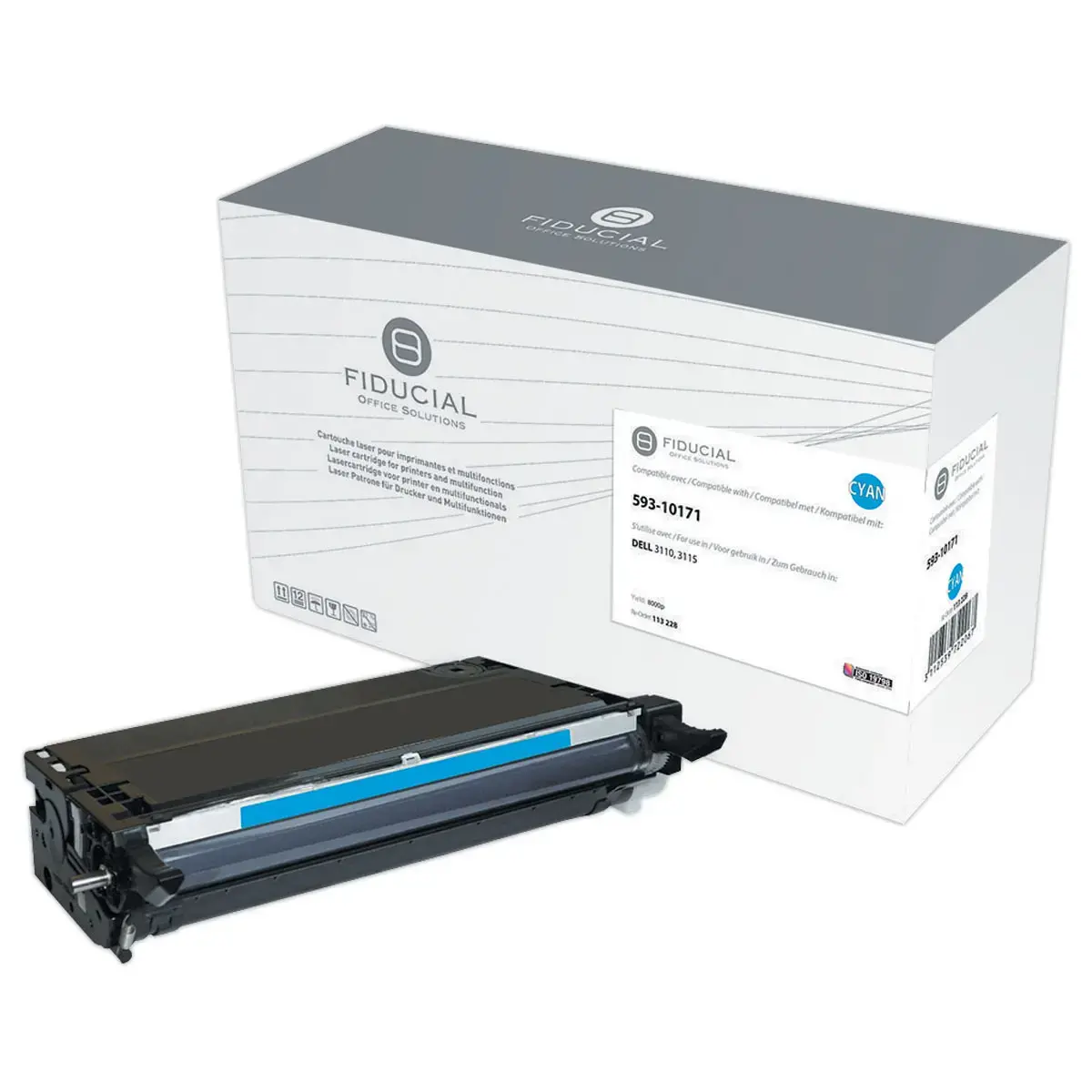 Toner FIDUCIAL équiv. DELL 593-10171 cyan