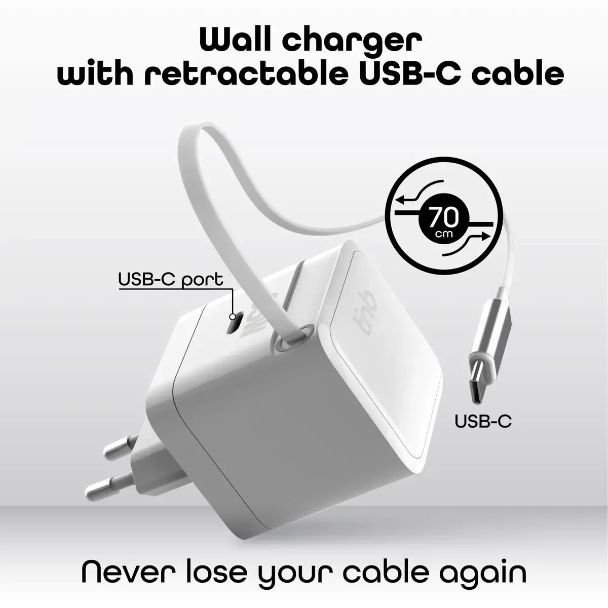 Chargeur GAN 3 USB 65W + c&acirc;ble 