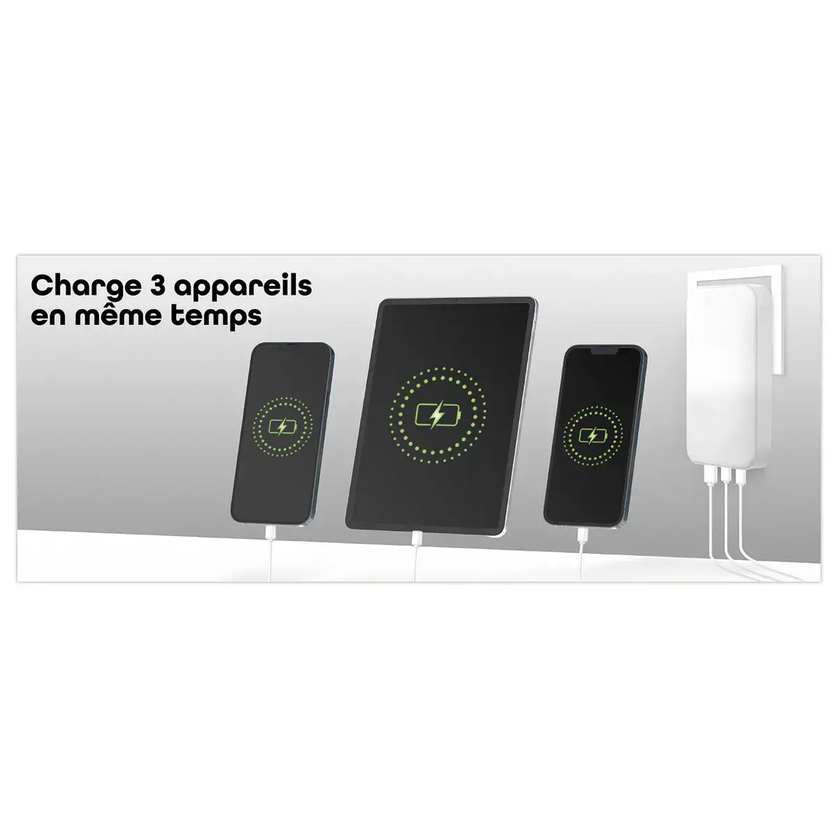 Chargeur Gan Pliable - Charge Rapide 3 ports - T'NB