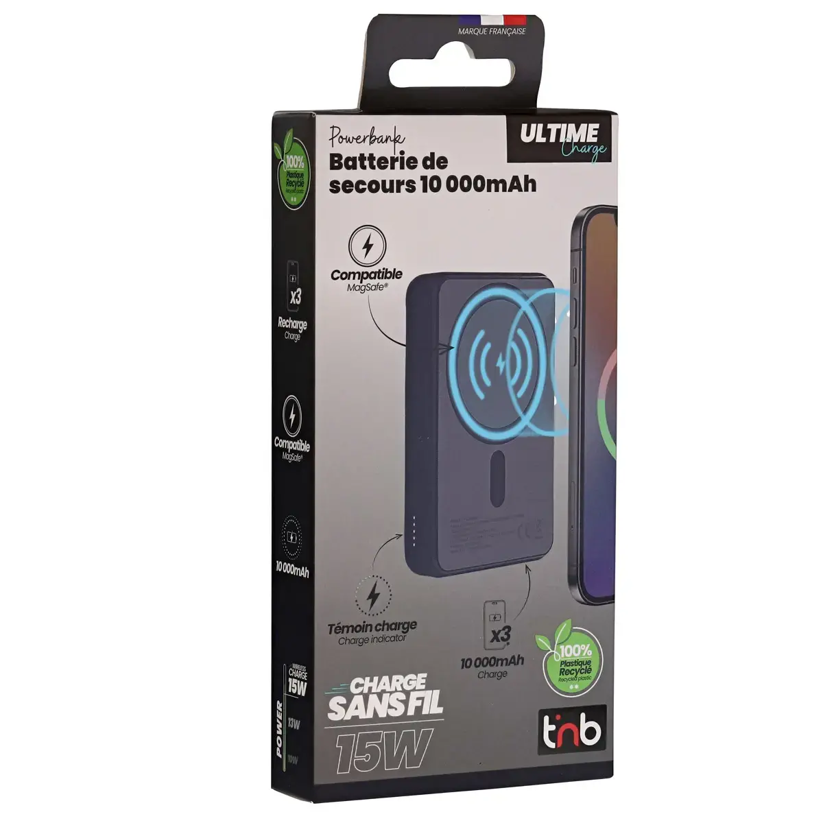 Batterie Nomade 1000MAH Recycl&eacute; - MagSafe avec Support - T'NB 