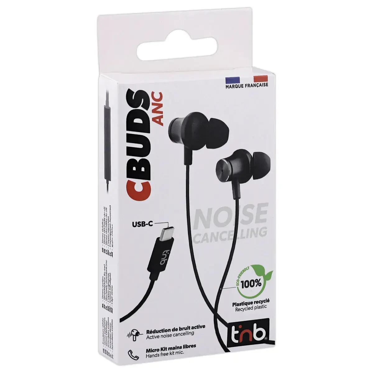 Ecouteurs USB-C ANC - Noir - T'NB