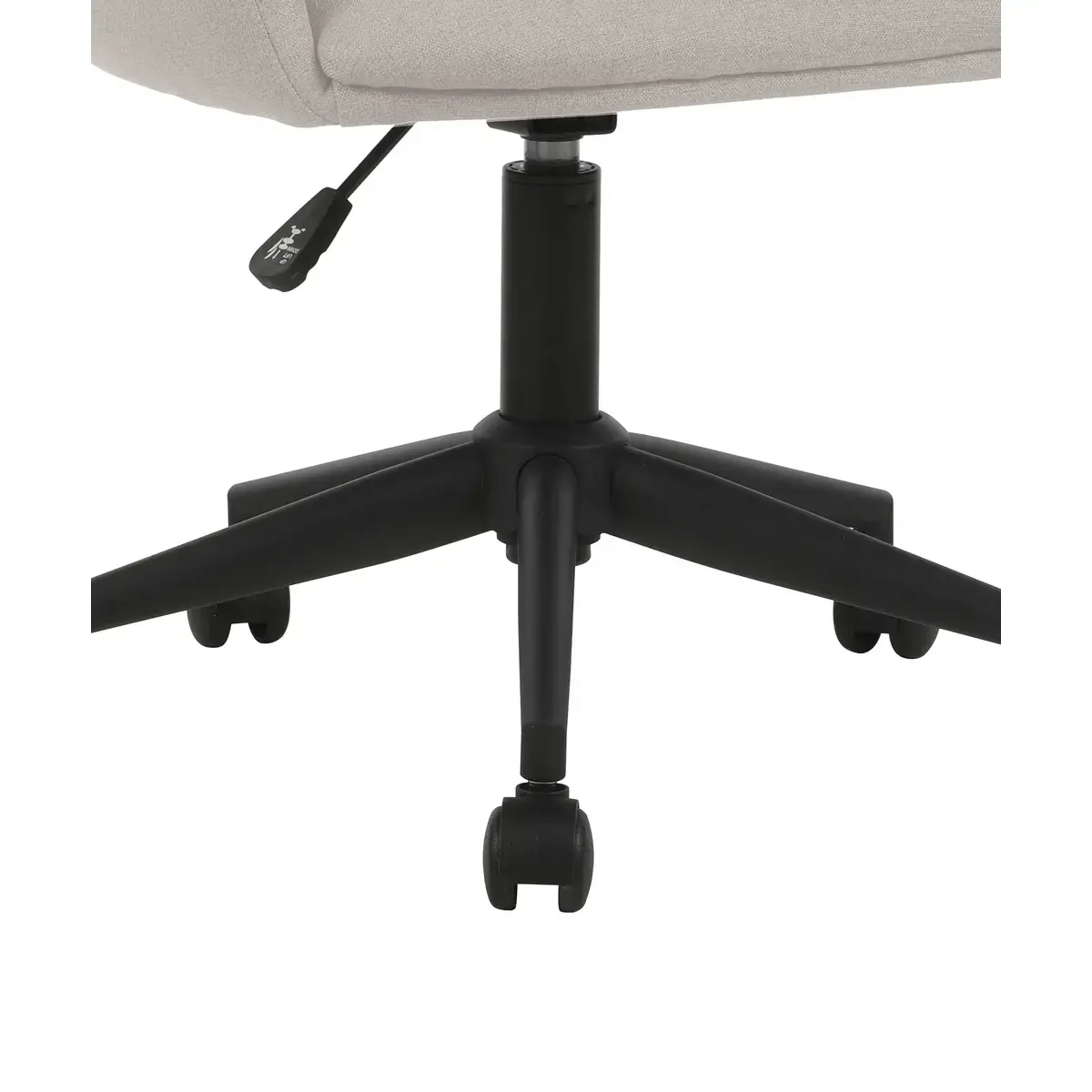 2 Fauteuil Arco avec Roues et Piétement Métal Noir - Beige - GENERIQUE
