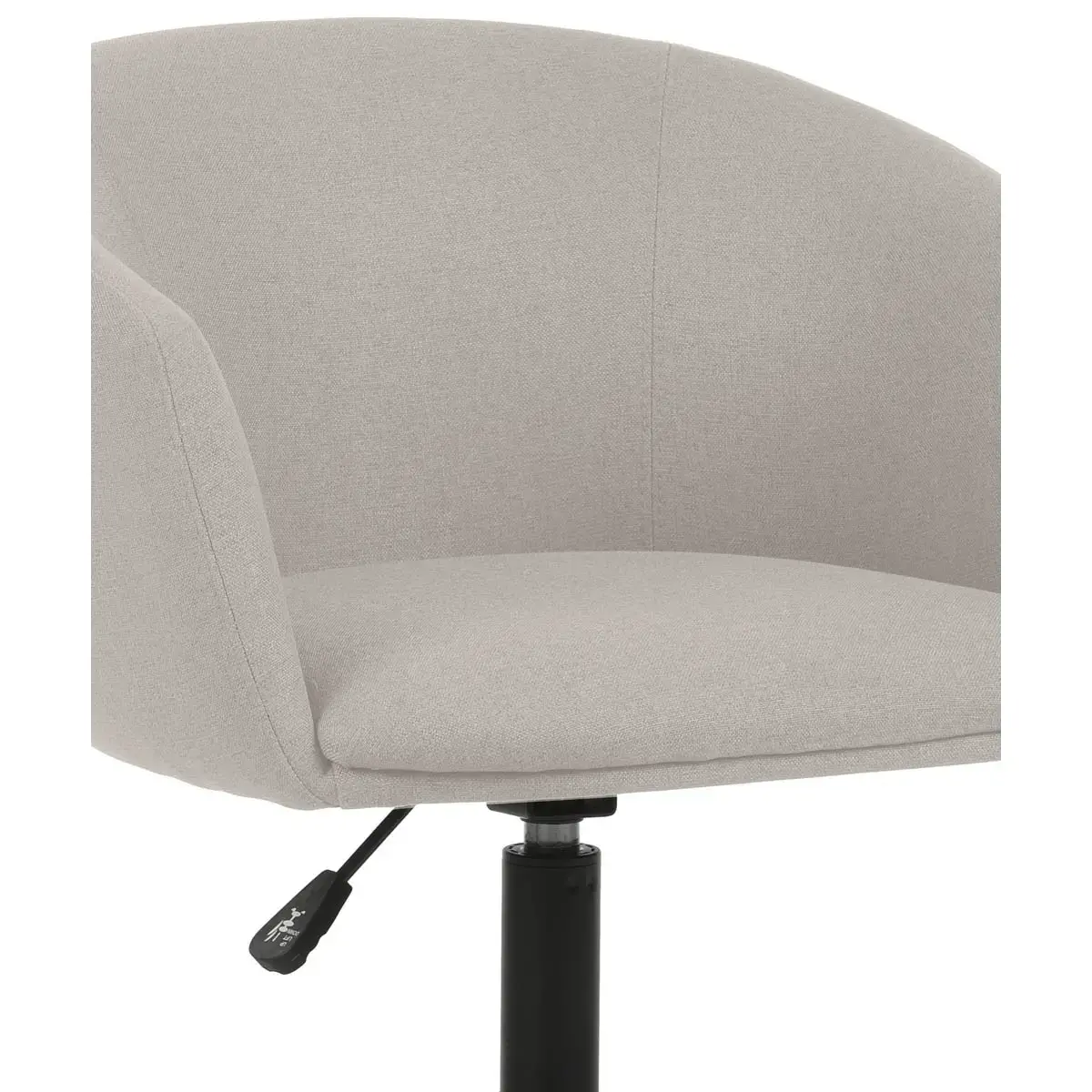 2 Fauteuil Arco avec Roues et Piétement Métal Noir - Beige - GENERIQUE