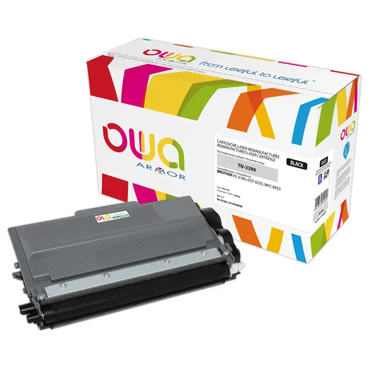 Toner &eacute;q. BROTHER TN-3390 - Noir - OWA 