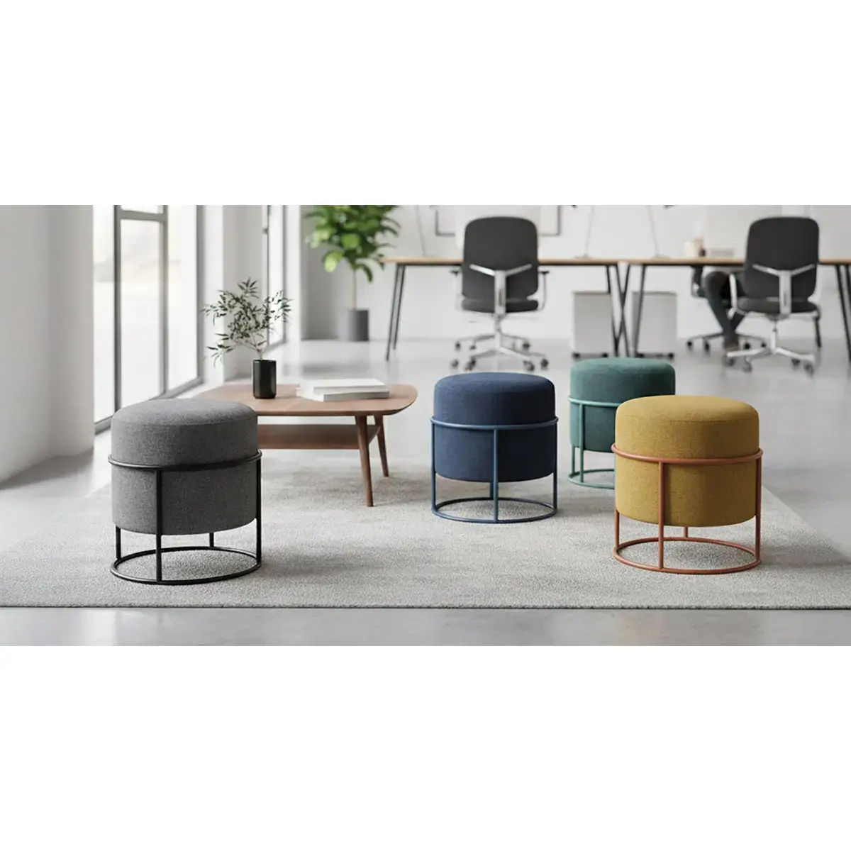 Pouf empilable vert 