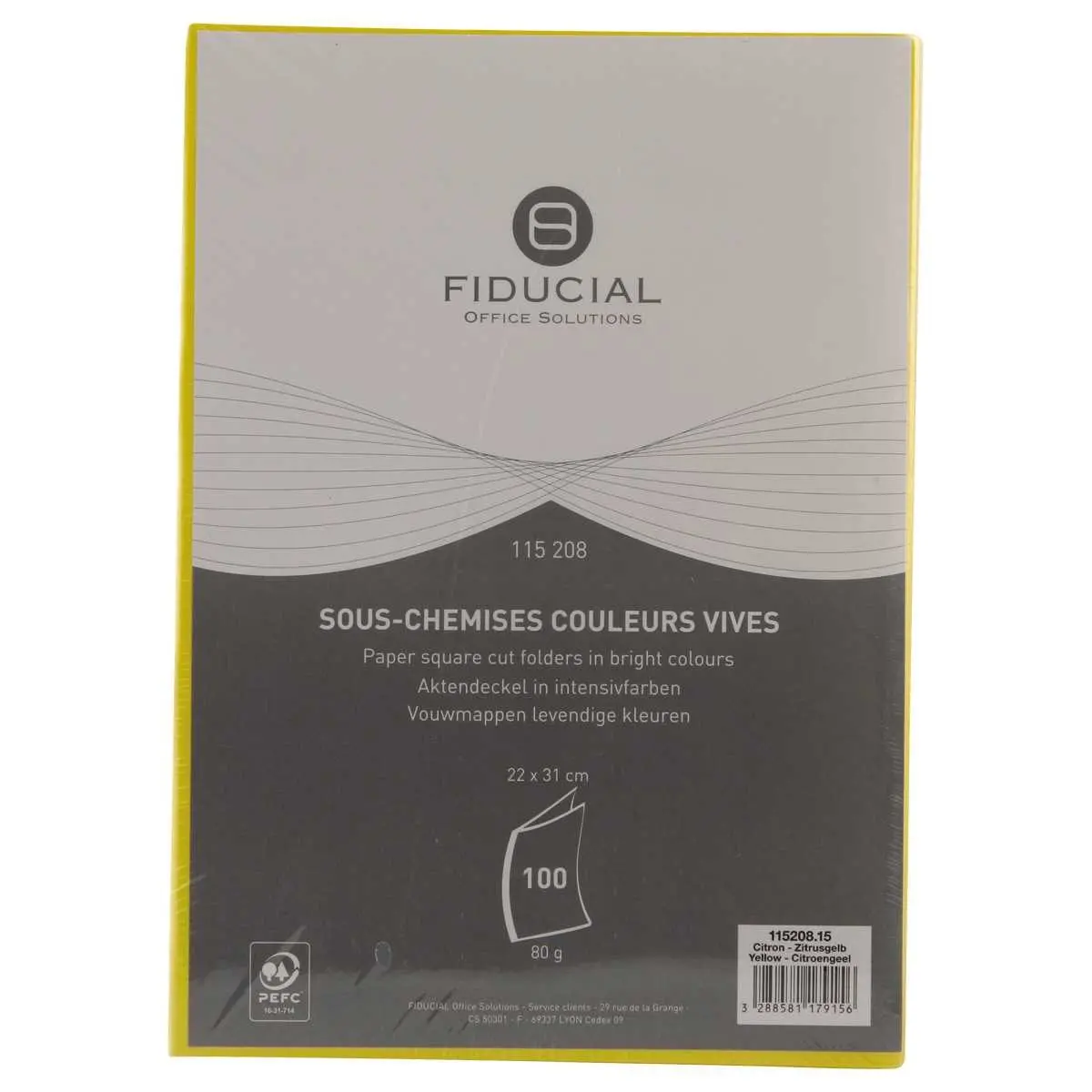 100 Sous-chemises - 22x31 cm - 80g - Jaune