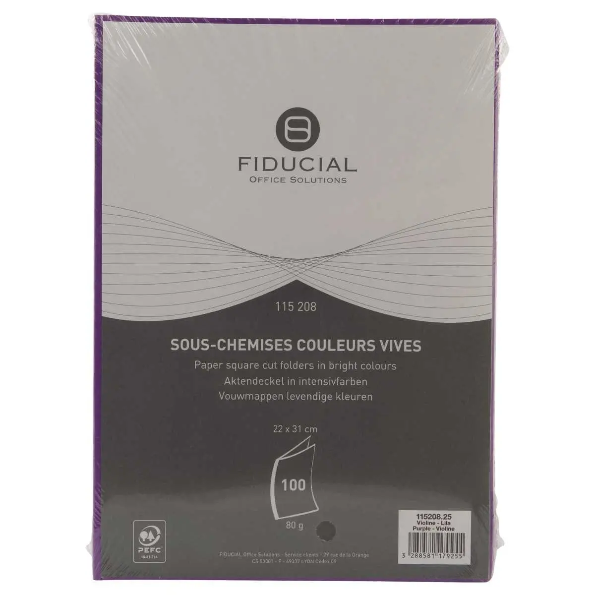100 Sous-chemises - 22x31 cm - 80g - violet - FIDUCIAL