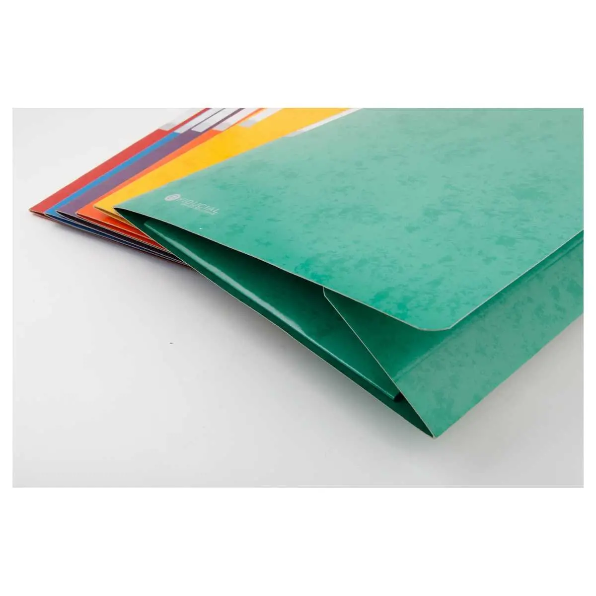 10 Chemises 3 rabats à élastiques - Carte lustrée 450 g - Dos 1,5 cm