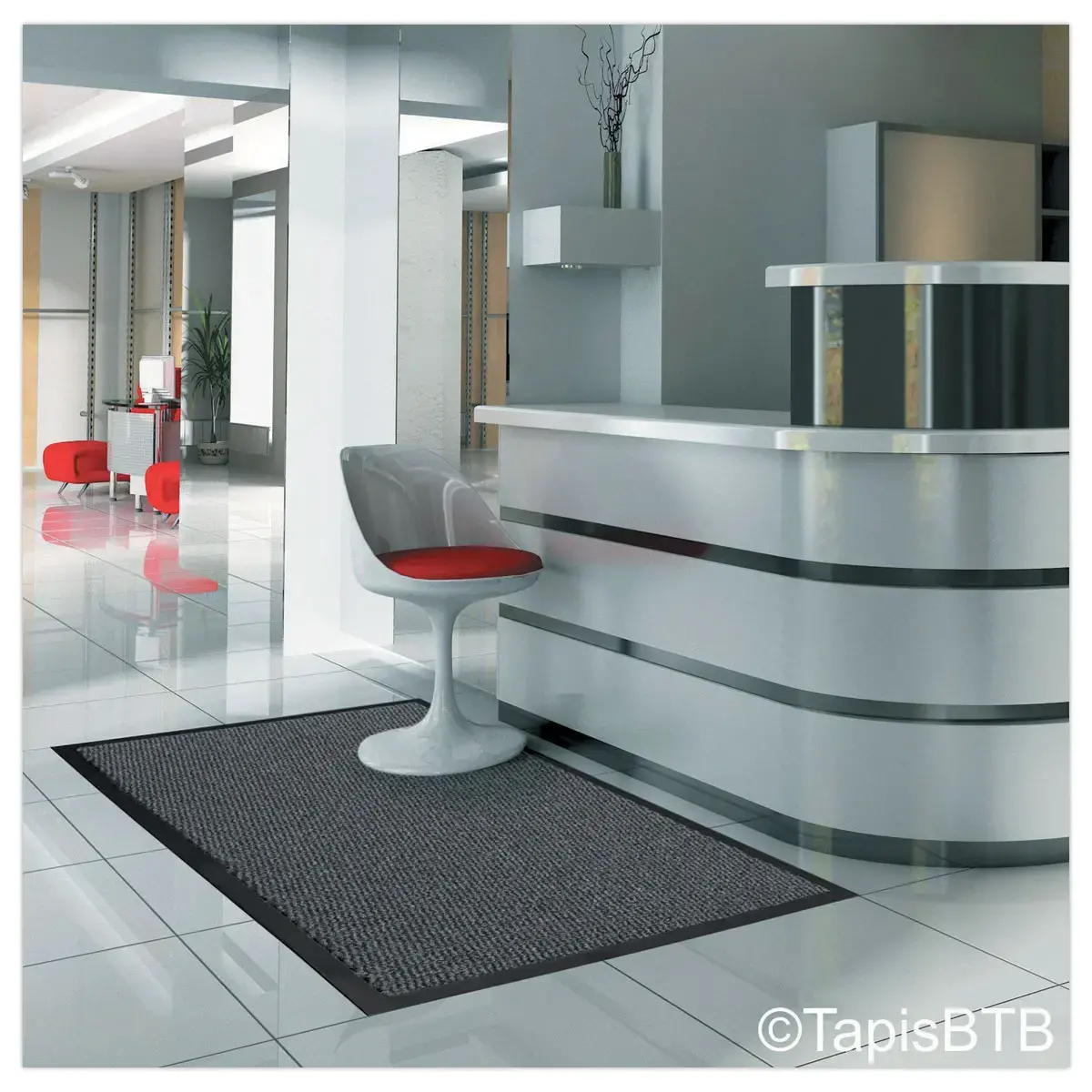 Tapis d'entr&eacute;e - 90 x 150 cm - Gris - ACCESS 