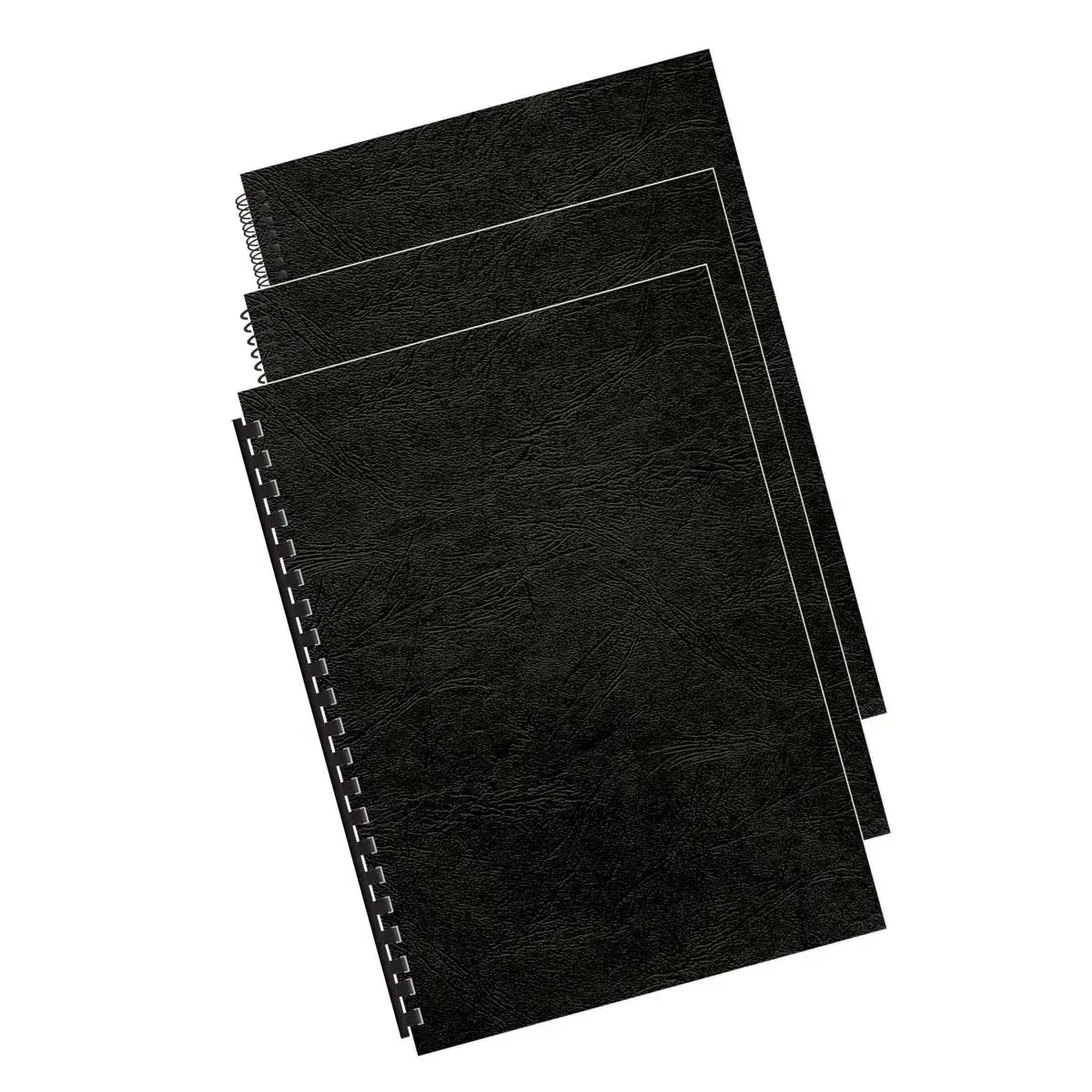 100 Couvertures A4 cuir - Noir - Fellowes