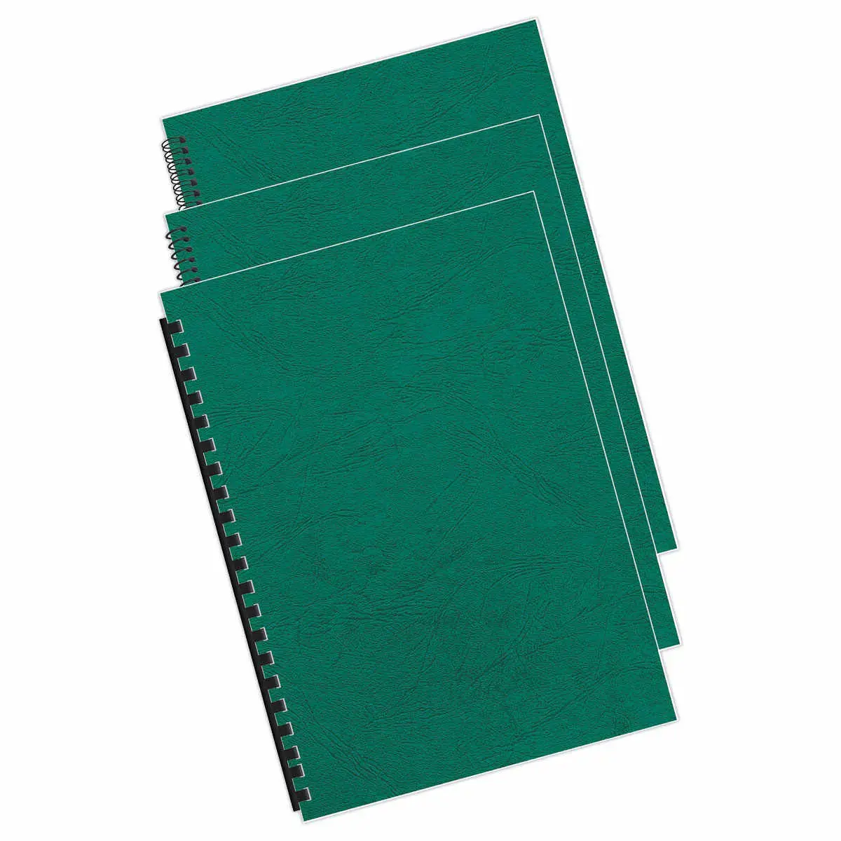 100 Couvertures carton - grain cuir - A4 - 250g - vert - FELLOWES