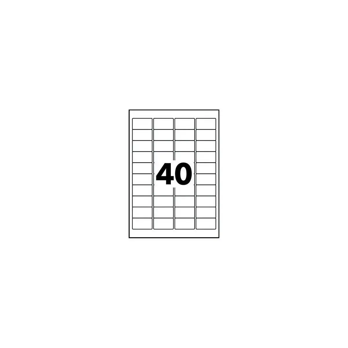 Planches de 40 &eacute;tiquettes &agrave; coins carr&eacute;s - 52,5 x 29,7 mm - FIDUCIAL OFFICE SOLUTIONS 