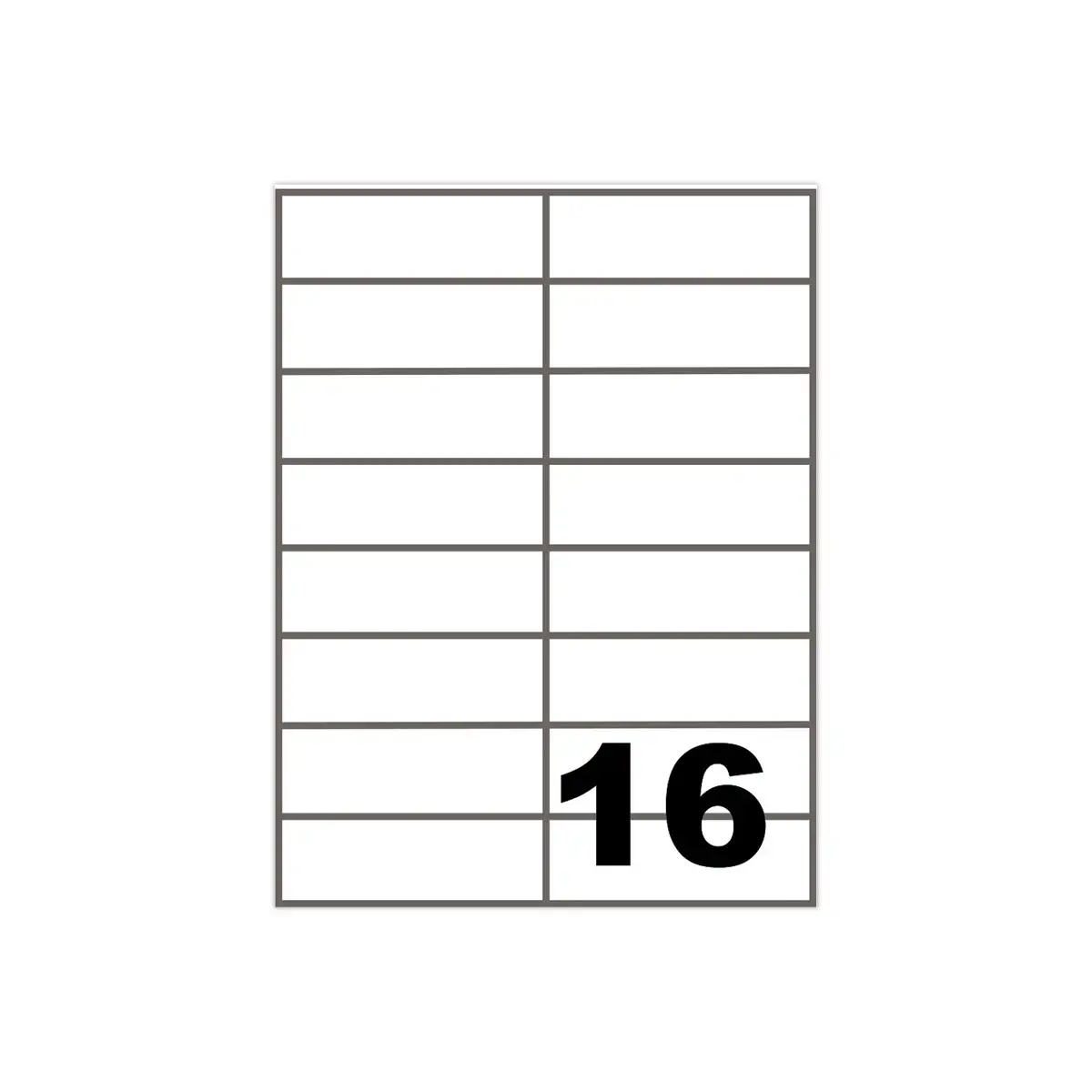 100 Planches de 16 &eacute;tiquettes &agrave; coins carr&eacute;s - 105 x 37 mm - FIDUCIAL OFFICE SOLUTIONS 