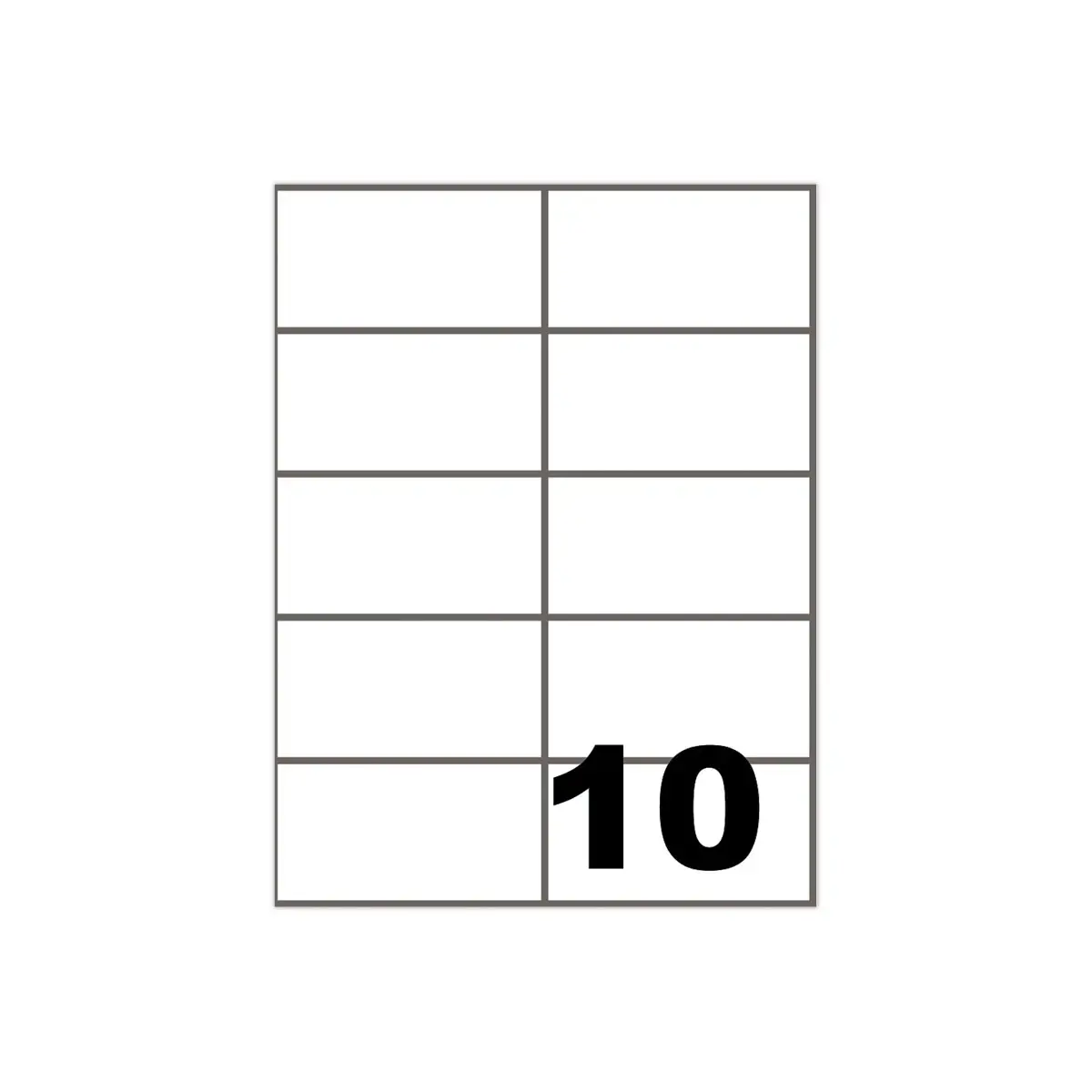 100 Planches de 10 &eacute;tiquettes blanches - Coins carr&eacute;s - 105 x 57 mm - FIDUCIAL OFFICE SOLUTIONS 