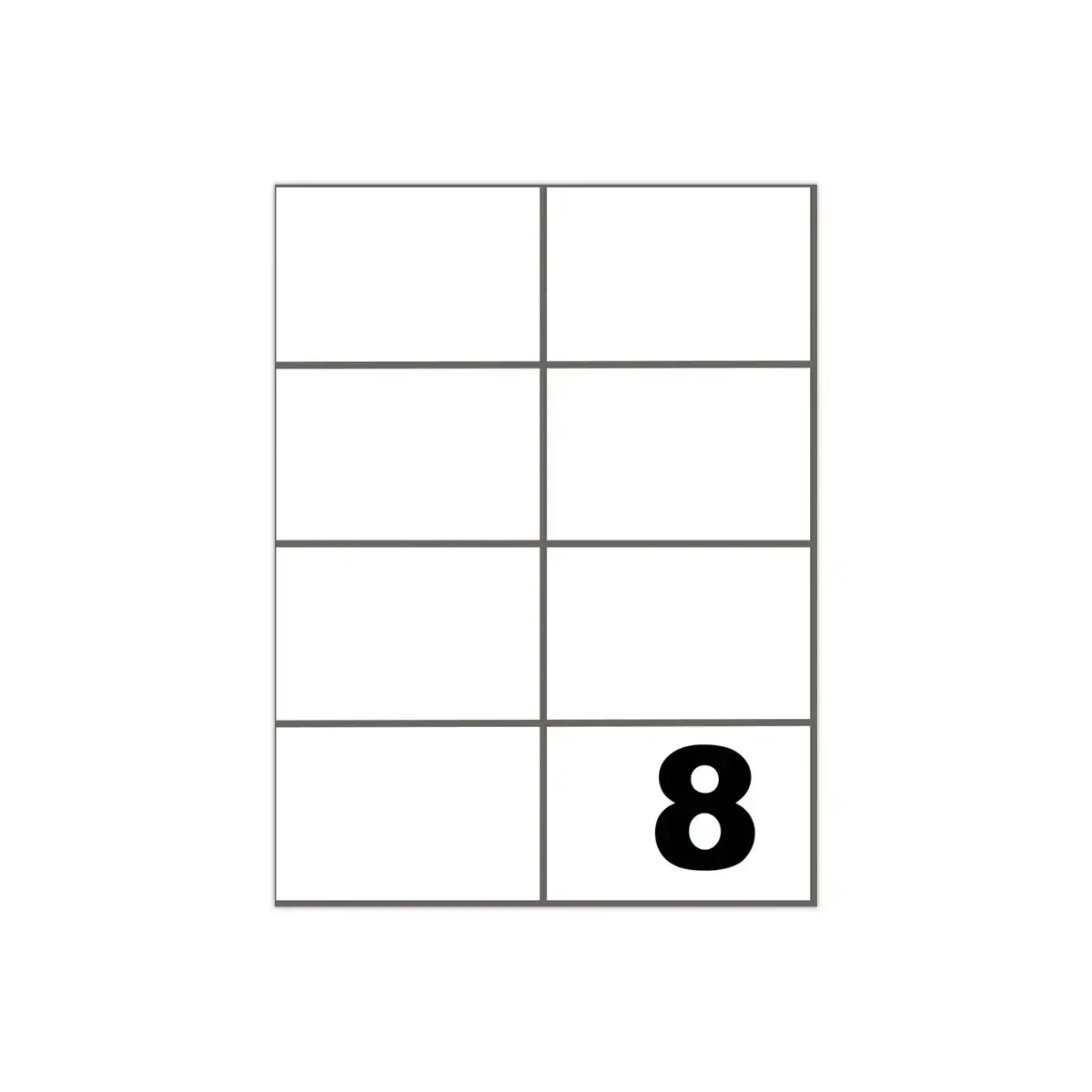 100 Planches de 8 &eacute;tiquettes blanches - Coins carr&eacute;s - 105x70 mm - FIDUCIAL OFFICE SOLUTIONS 