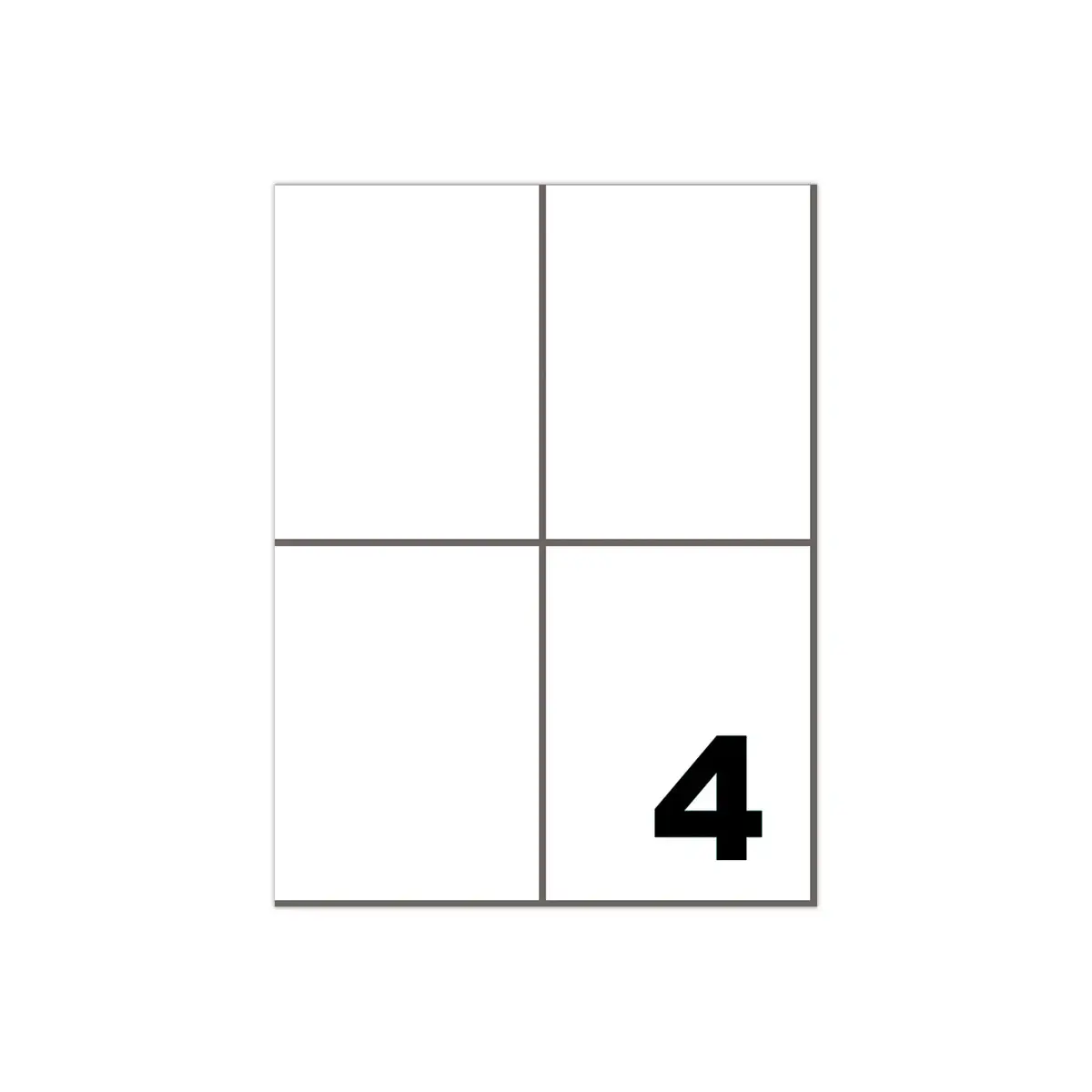 100 Planches de 4 étiquettes à coins carrés - 105 x 148,5 mm - FIDUCIAL OFFICE SOLUTIONS