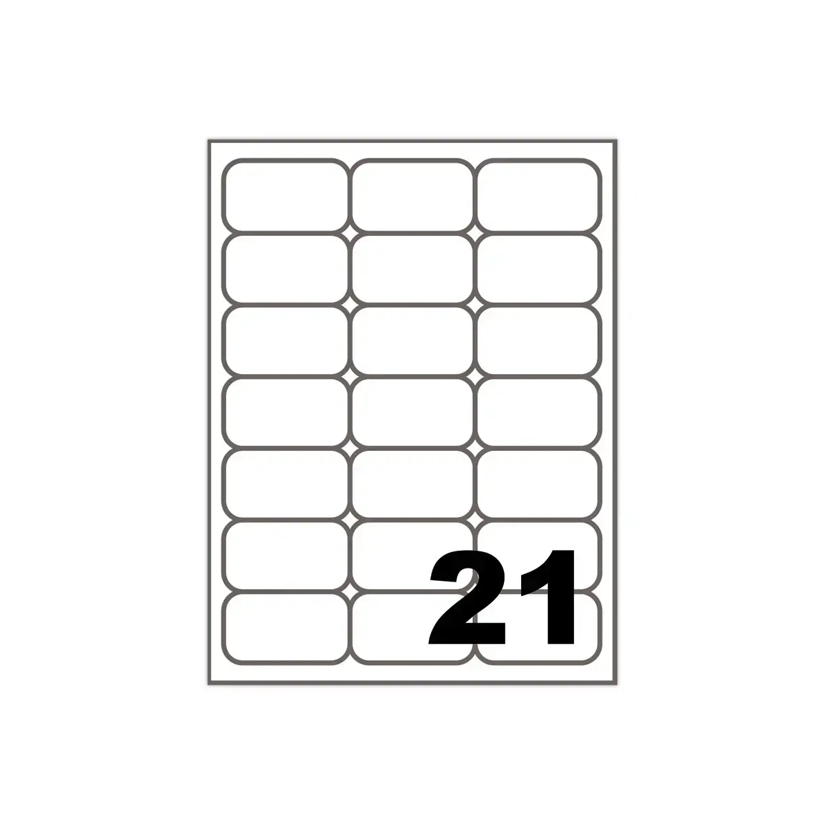 100 Planches de 21 étiquettes à coins ronds - 63,5 x 38,1 mm - FIDUCIAL OFFICE SOLUTIONS