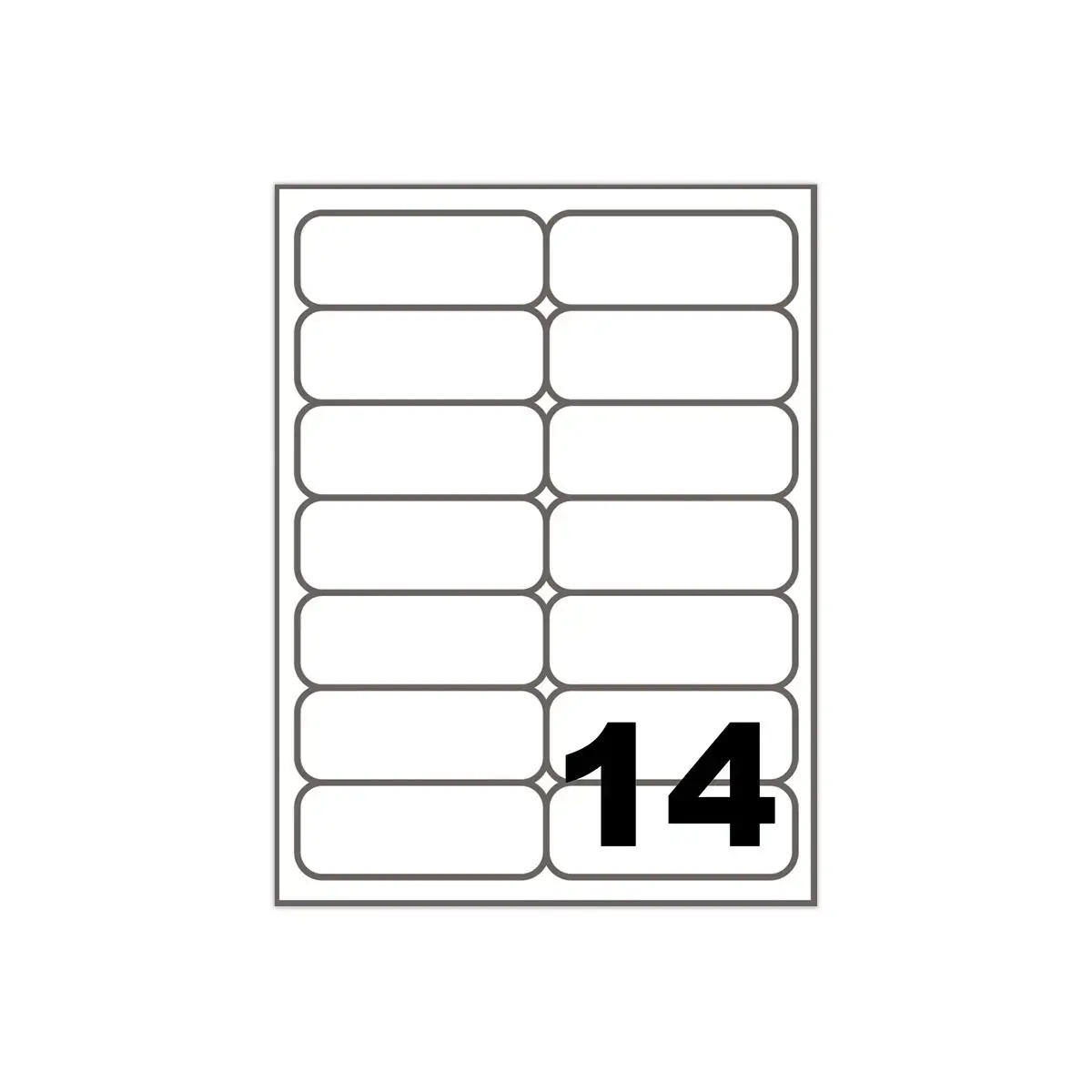100 Planches d'&eacute;tiquettes FIDUCIAL coins ronds 99,1 x38,1mm 1400 &eacute;tiq/bte 