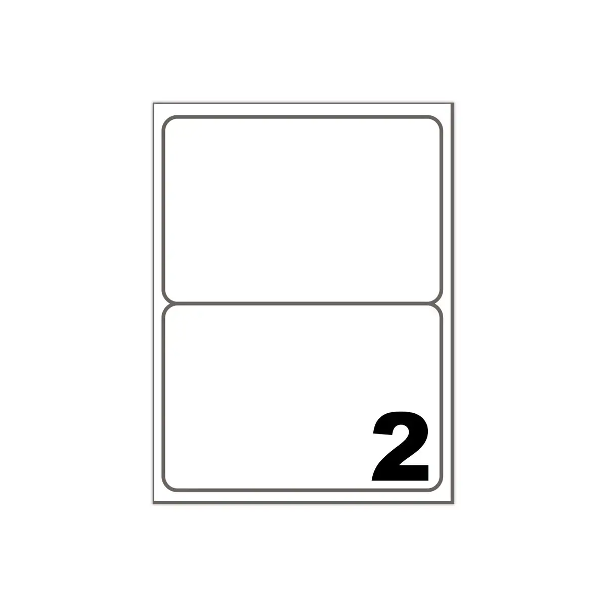 100 Etiquettes &agrave; coins ronds - 199,6 x 143,5mm - 1 bo&icirc;te de 100 planches - Fiducial 