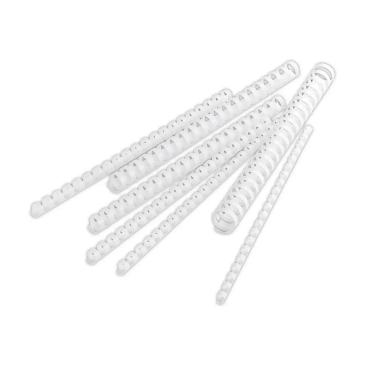 100 Reliures rondes en plastique - 21 anneaux - &Oslash; 12 mm - Blanc - Access 