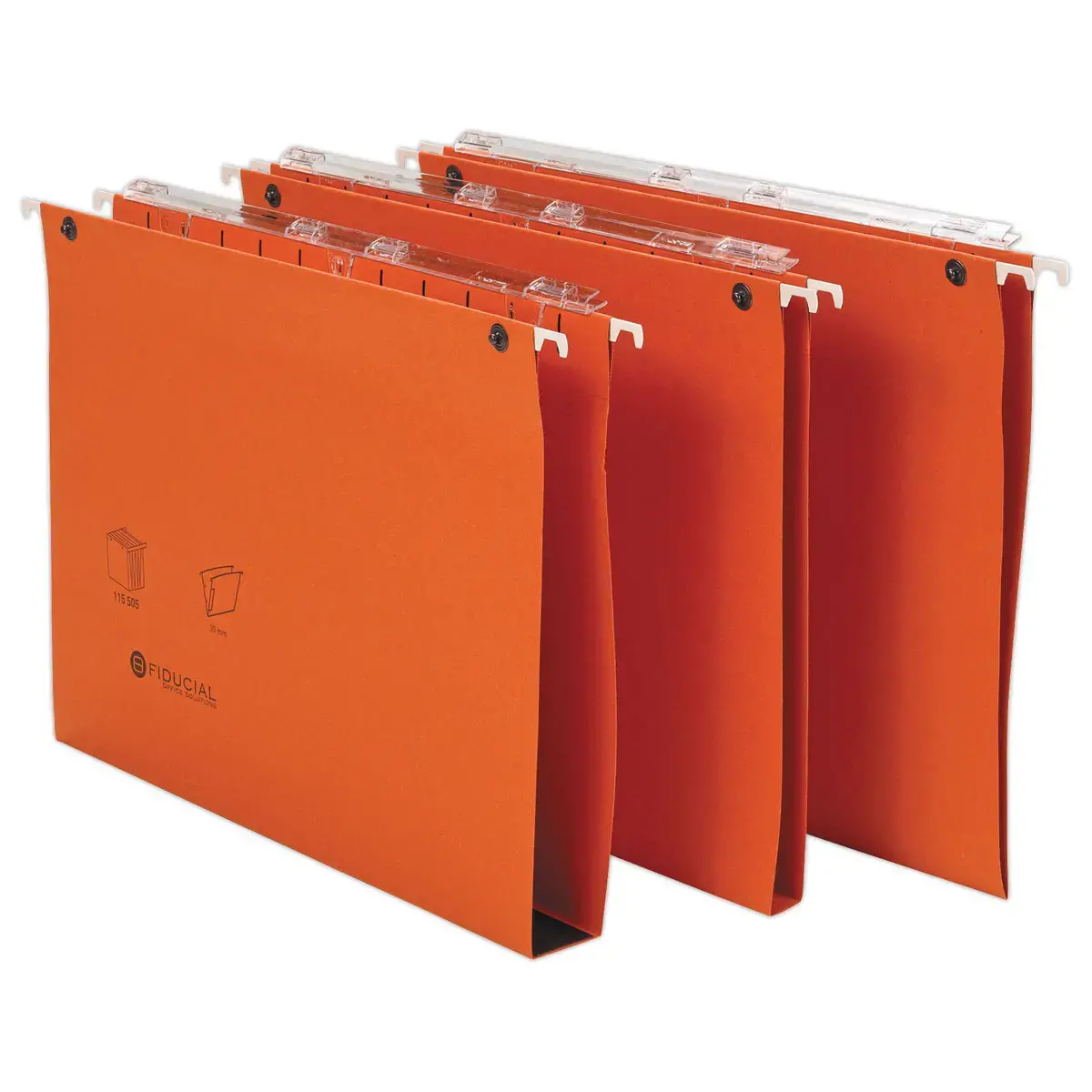 25 Dossiers suspendus pour tiroirs - Fond 3 cm - Orange 