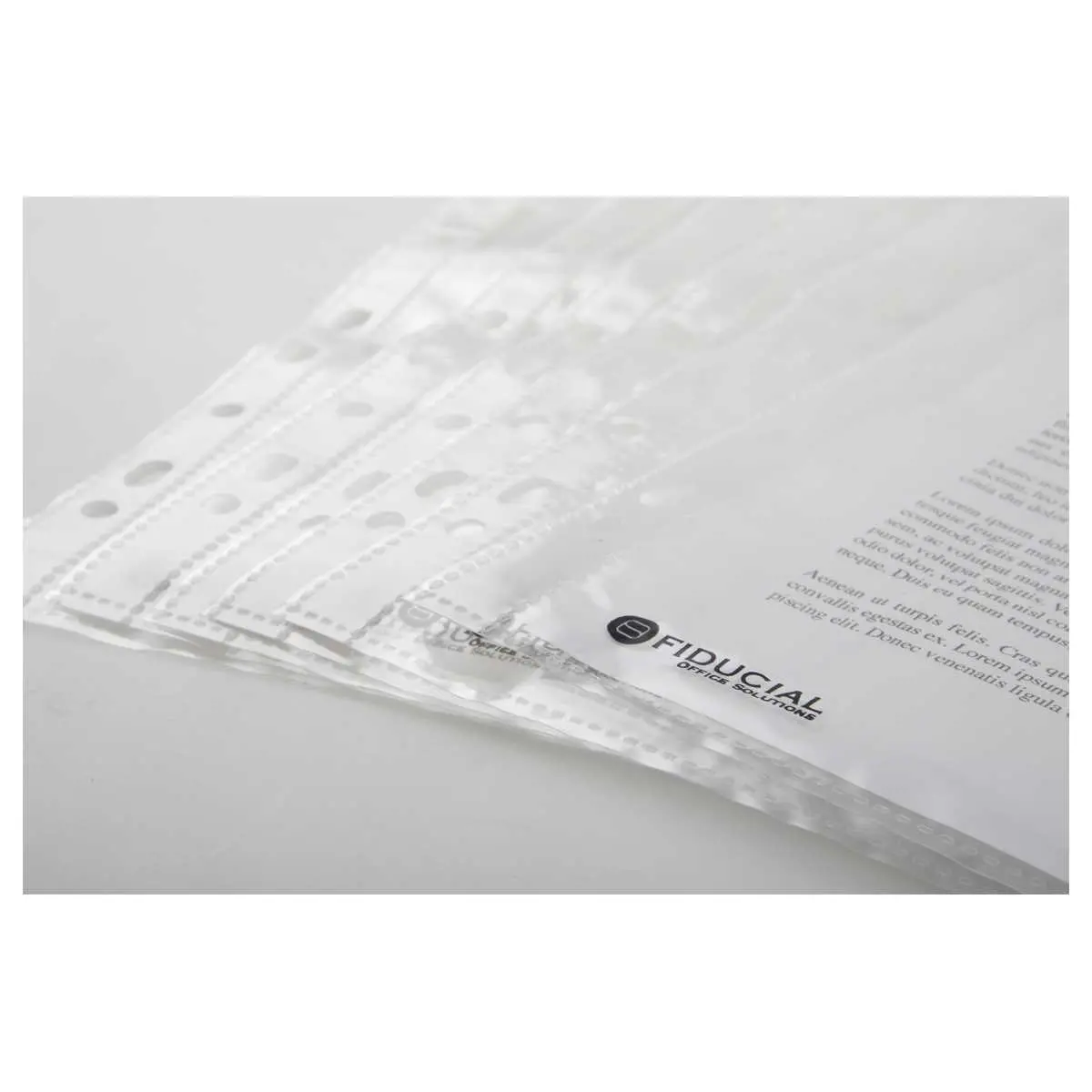100 Pochettes perforées en polypropylène 6,5/100e lisse - FIDUCIAL