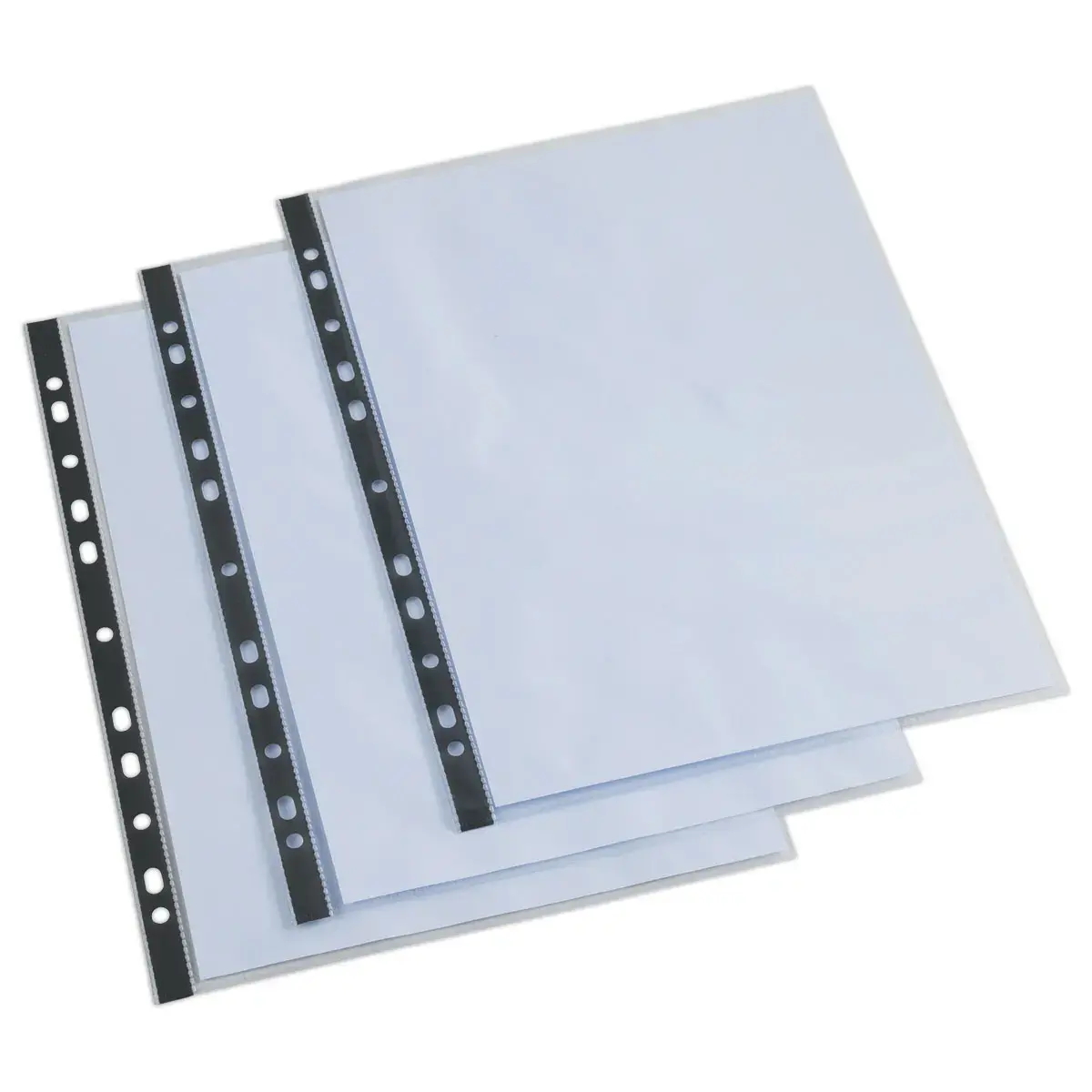 100 pochettes perforées cristal renforcées - A4 - Grammage 10/100e - Fiducial